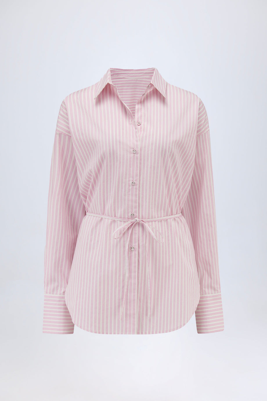 Oversized Shirt in Soft Mauve Stripe