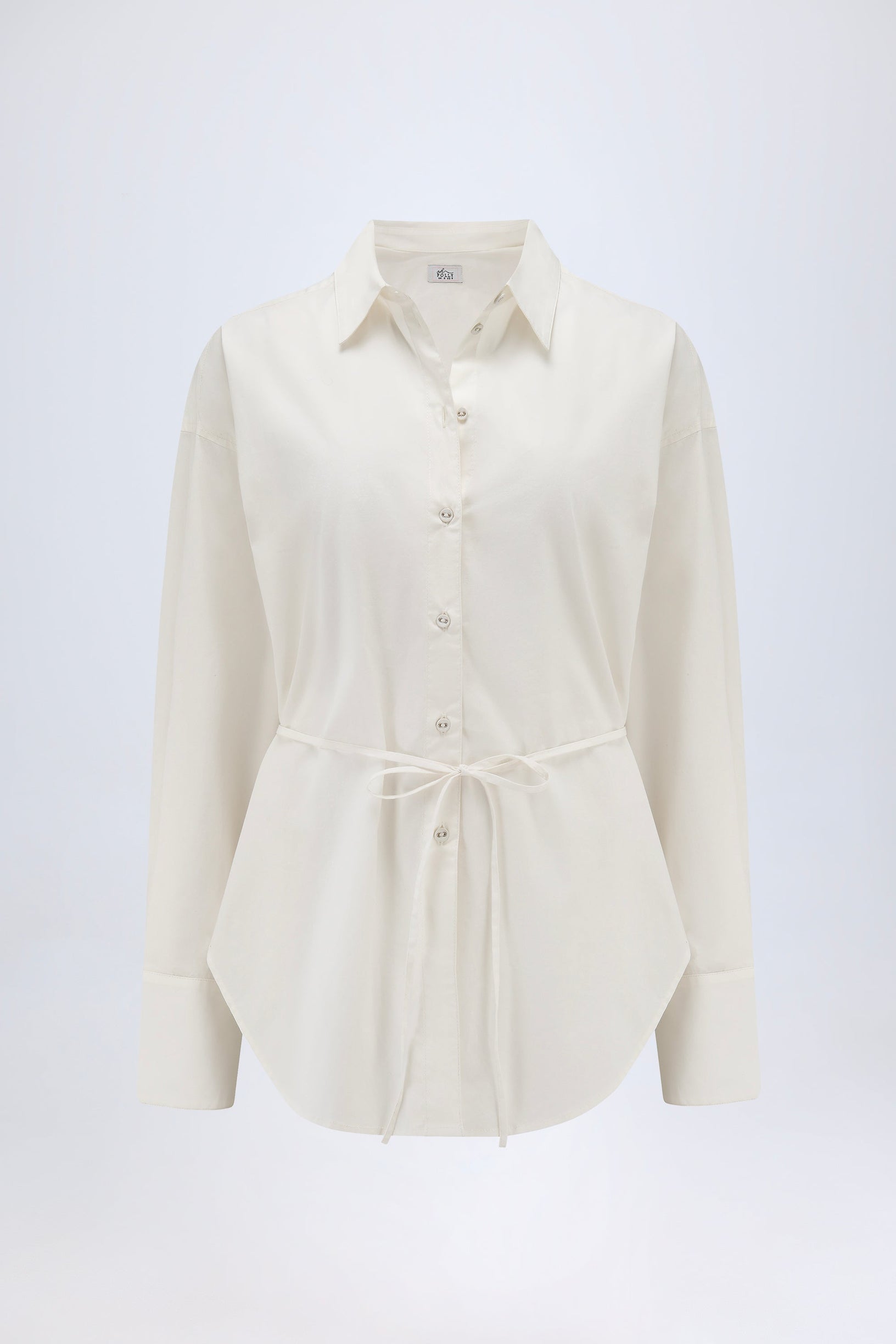 Oversized Cotton-Poplin Shirt in White - 2