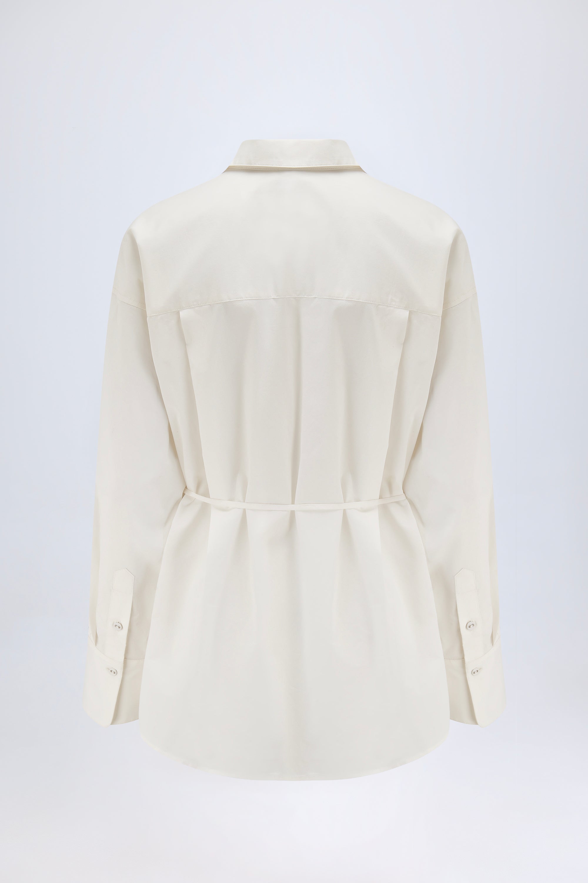 Oversized Cotton-Poplin Shirt in White