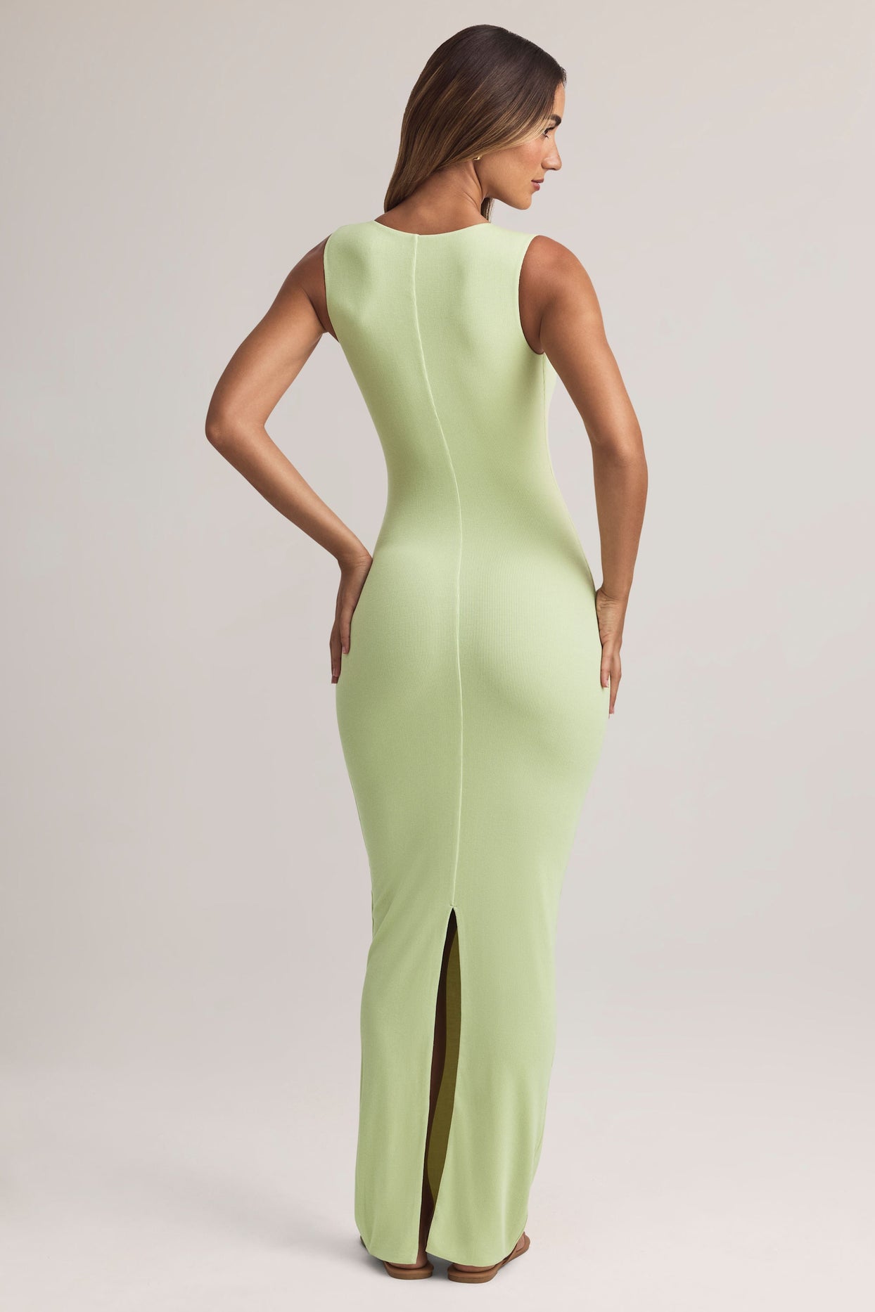 Modal Button-Detail Maxi Dress in Sage Green