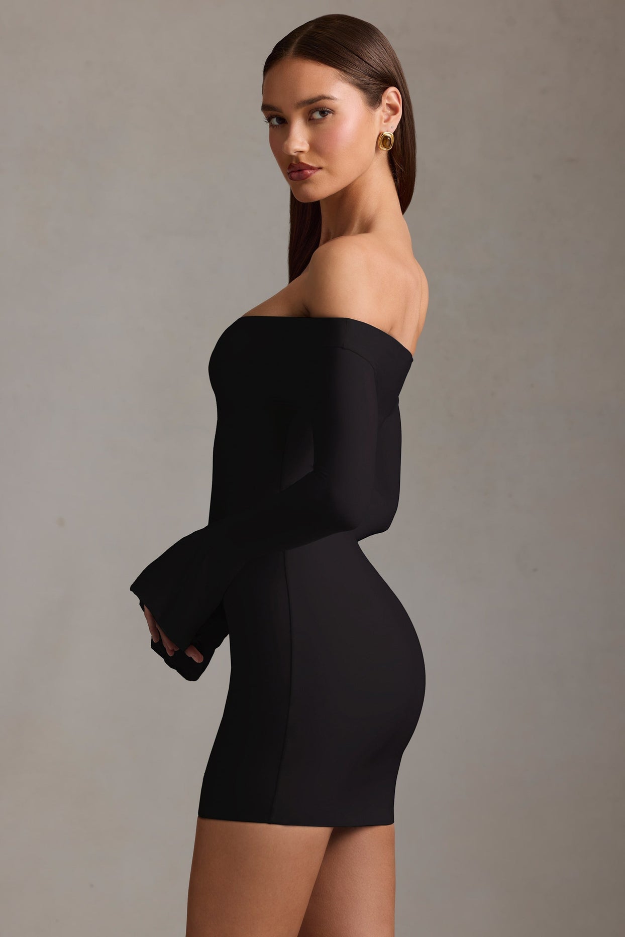 off-shoulder cut-out mini dress Off-Shoulder Cut-Out Mini Dress in White