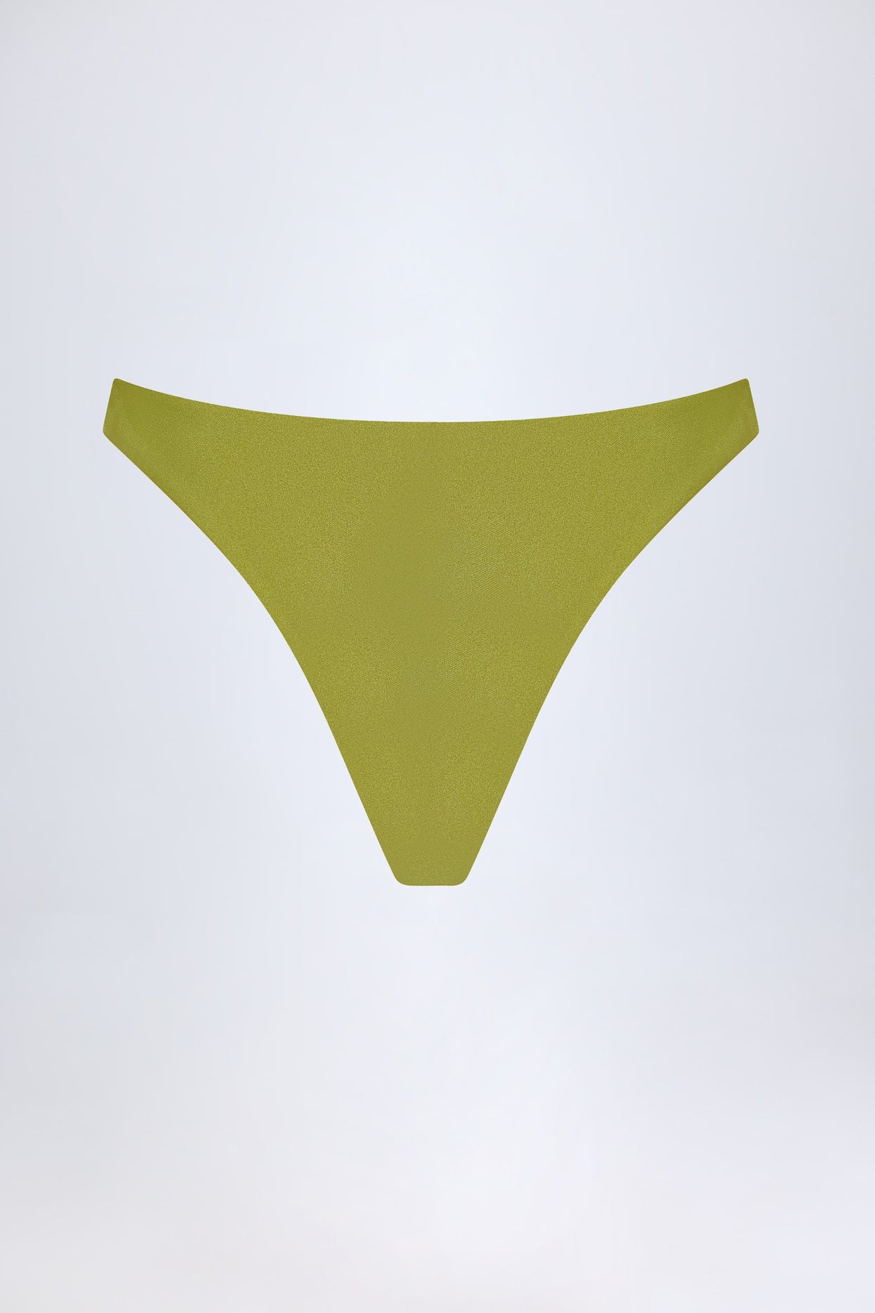 High-Leg Cheeky Bikini Bottoms in Olive Green