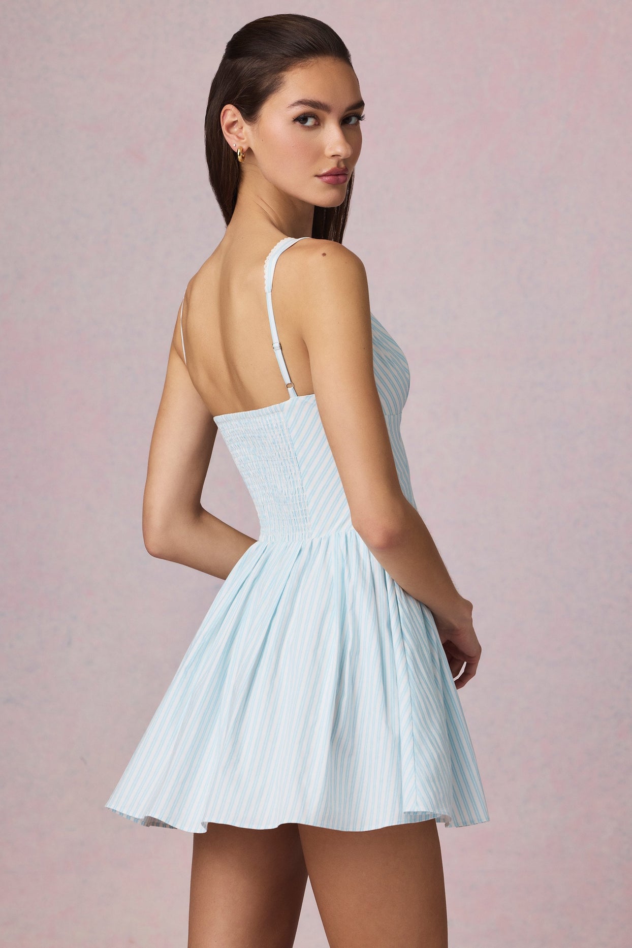 anne klein white and blue stripes bow dress Florence Eiseman Knit Dress With Stripe Ribbon Bows