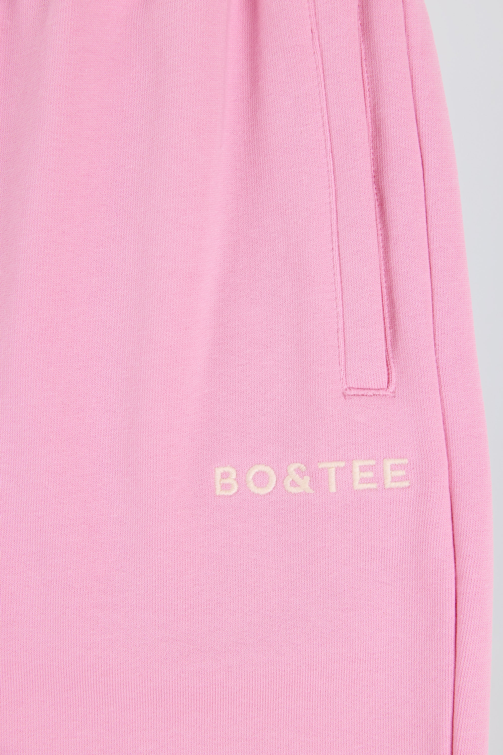 Soft Cotton Jersey Mid-Rise Wide-Leg Joggers in Baby Pink