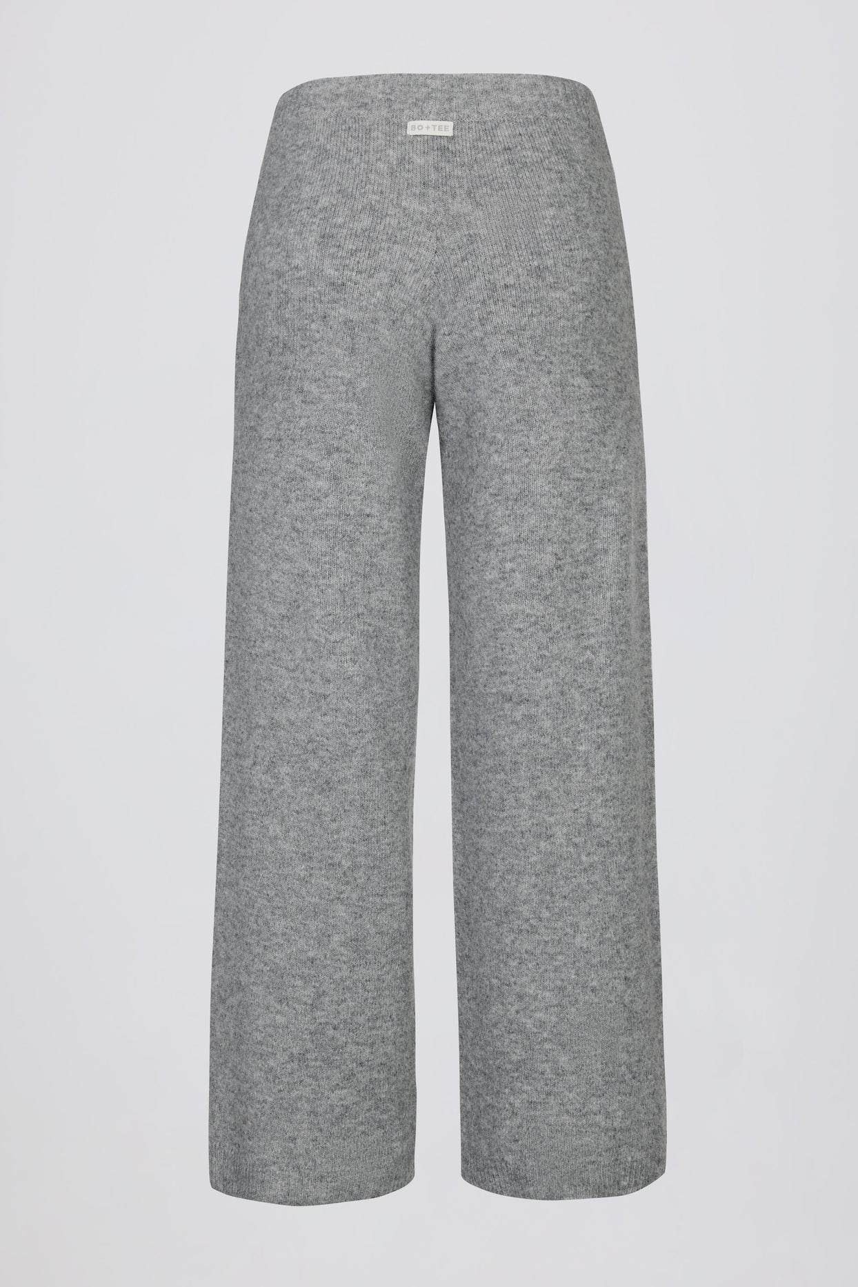 Mid-Rise Wide-Leg Knit Joggers in Grey