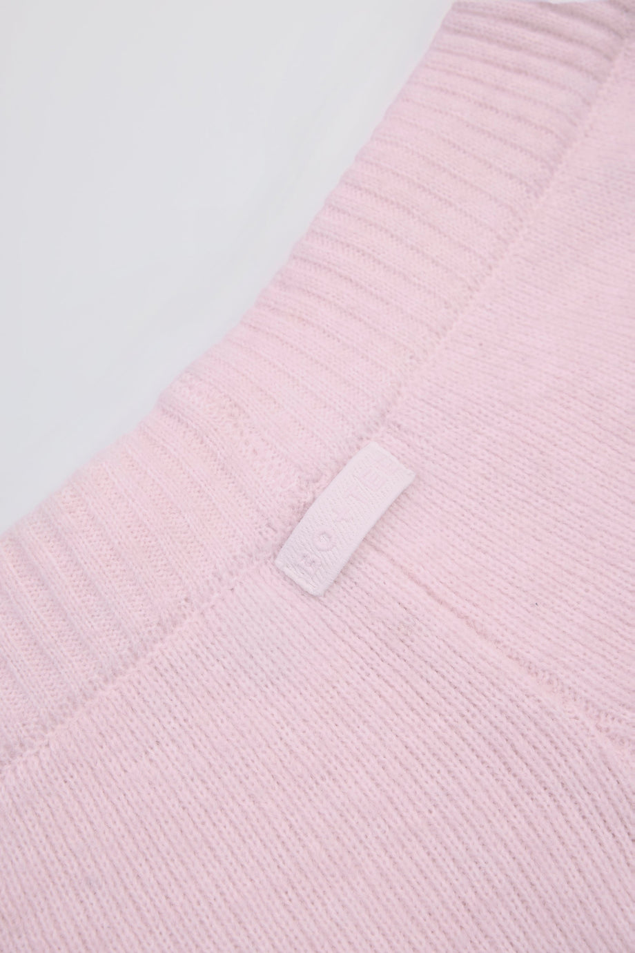 Mid-Rise Wide-Leg Knit Joggers in Soft Pink