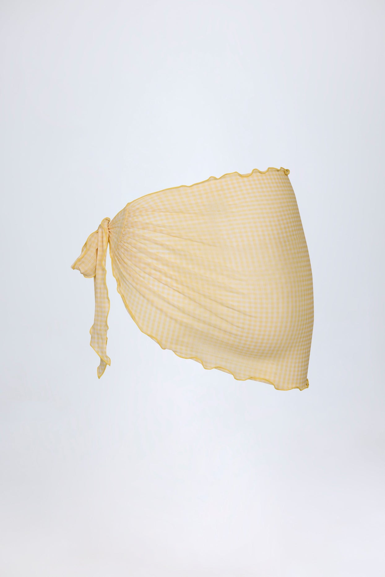 Side-Tie Sarong in Yellow Gingham