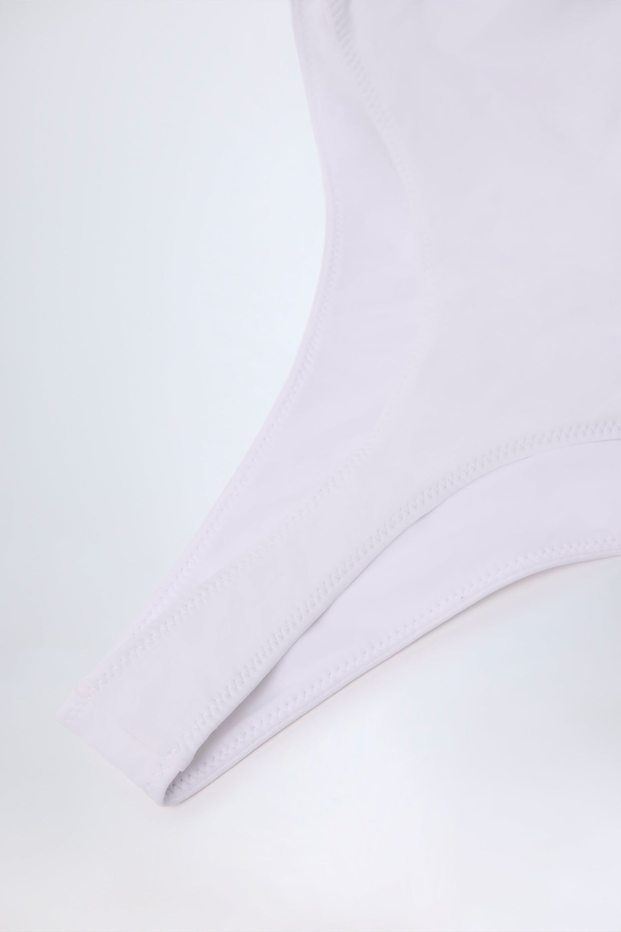 Ruffled Cut-Out Halterneck Swimsuit in White