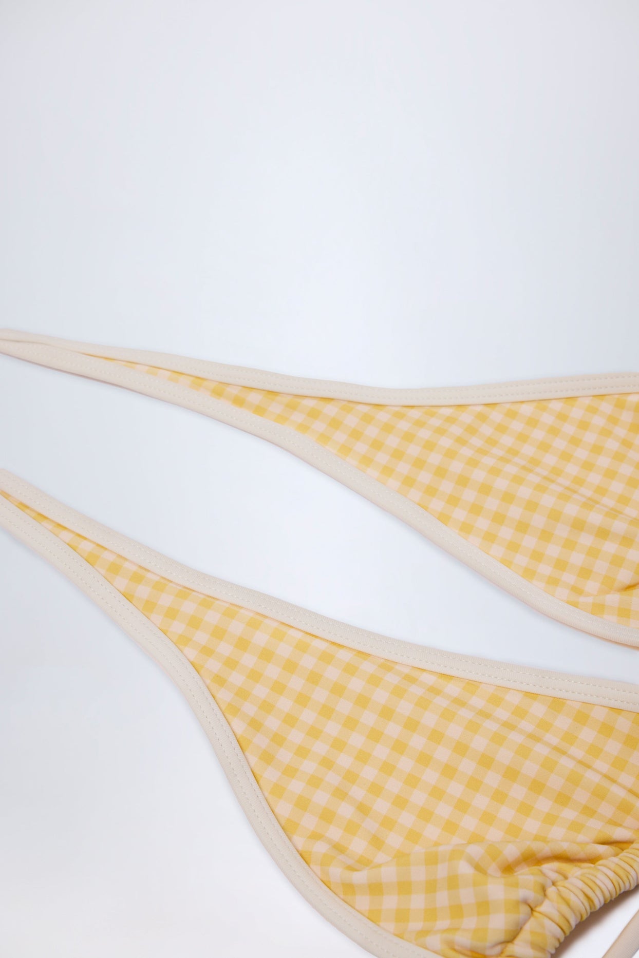 Halterneck Bikini Top in Yellow Gingham