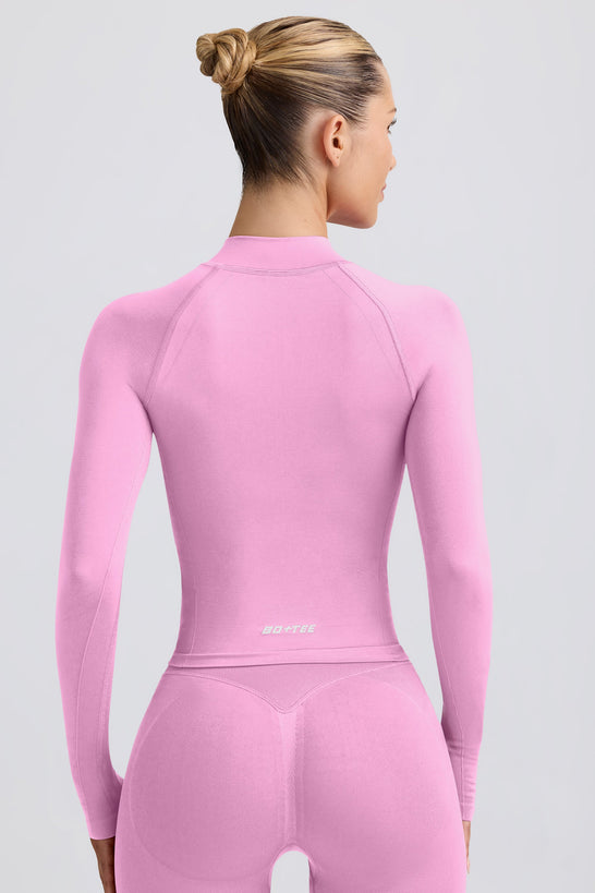 Define Luxe Zip-Up Jacket in Rose