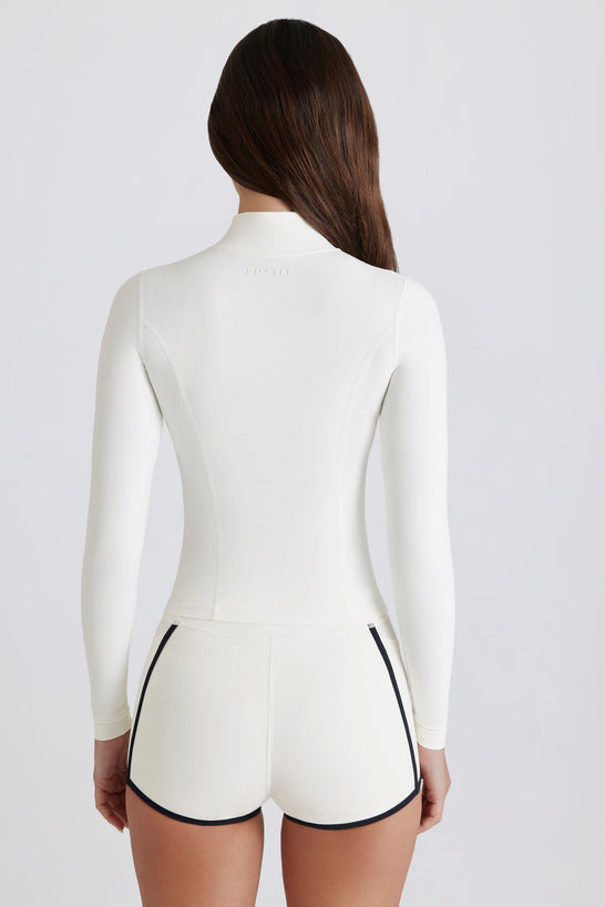 Soft Active Zip-Up Jacket in Ivory