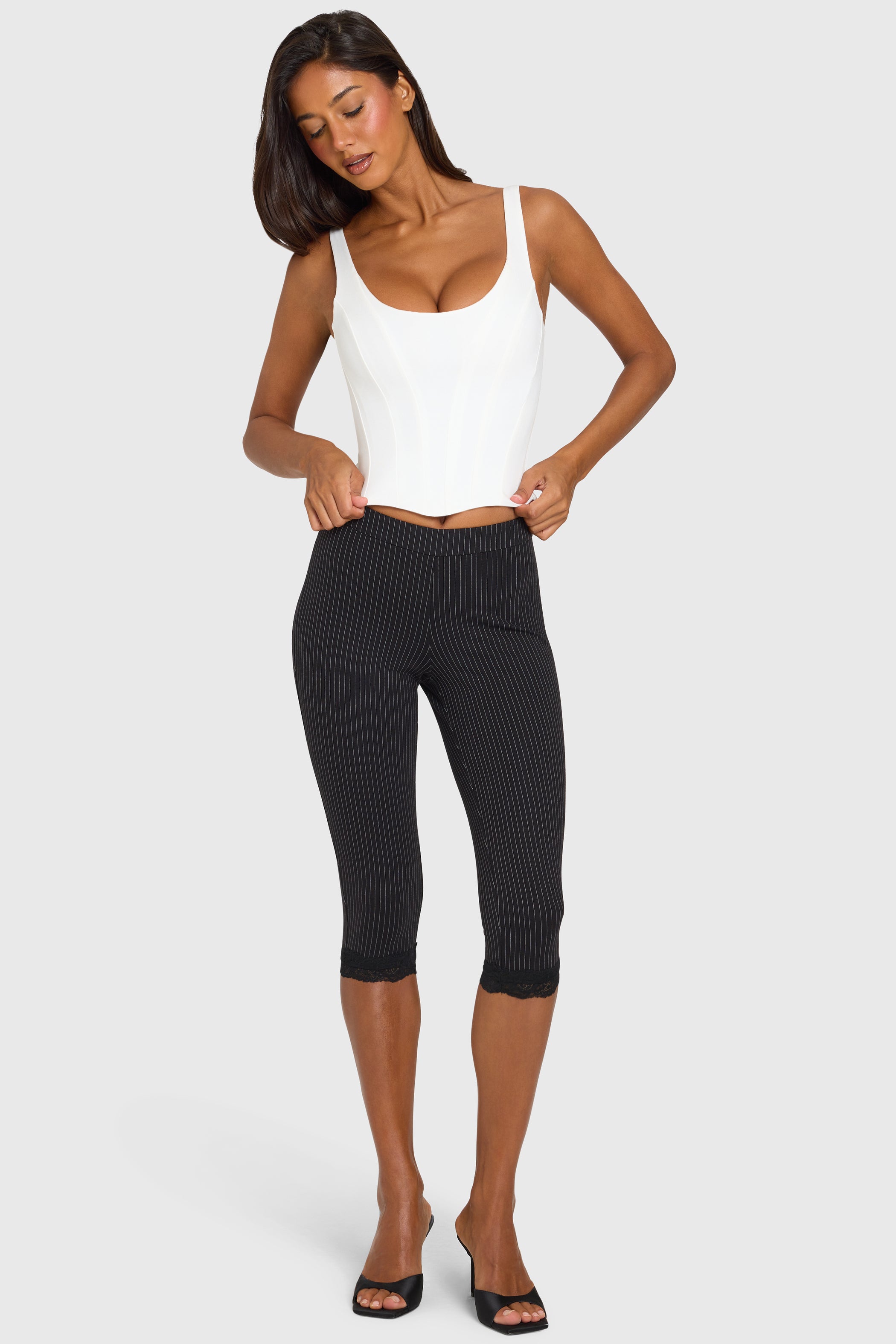 Ponte Corset Top in Snow