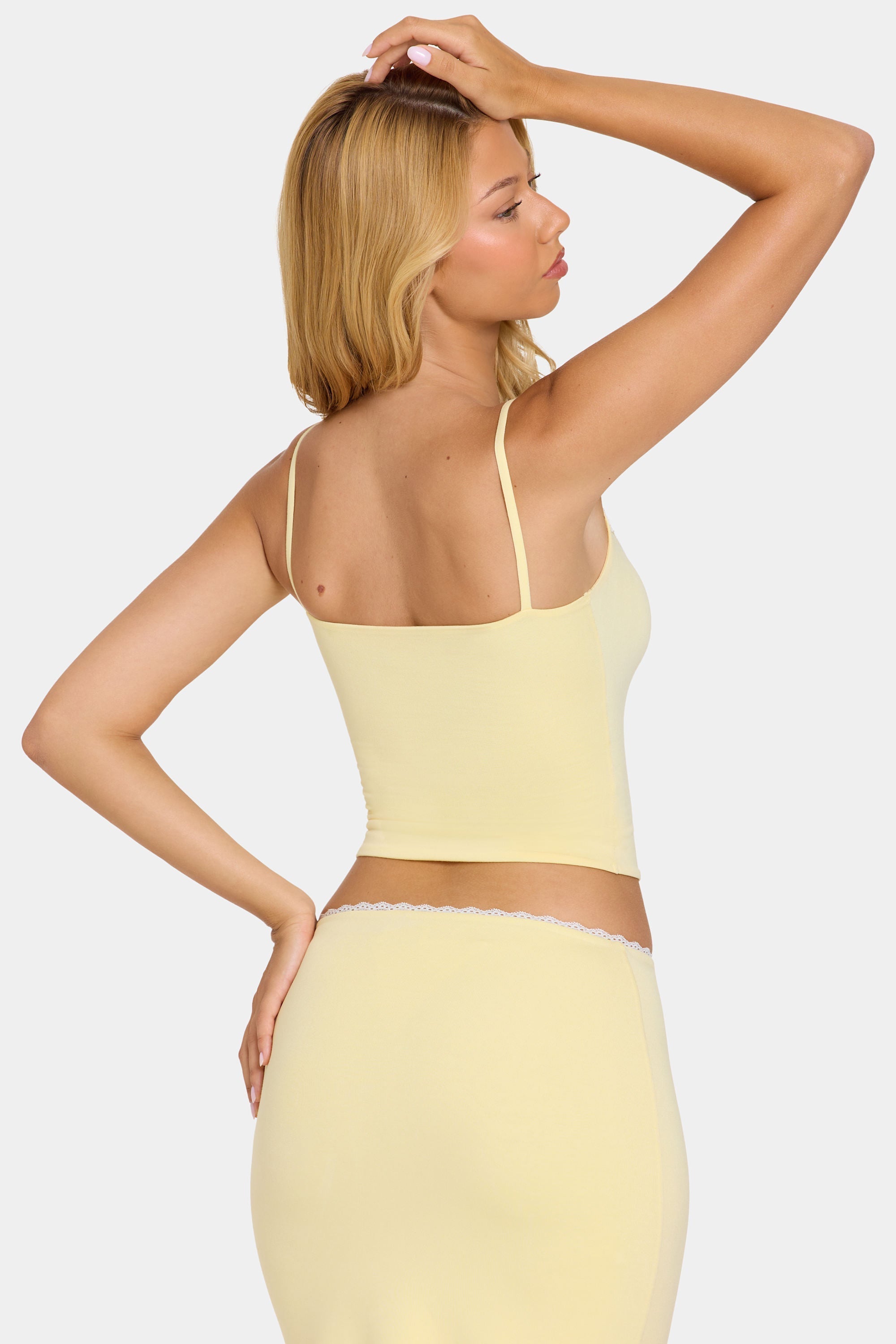 Modal Lace-Trim Top in Butter