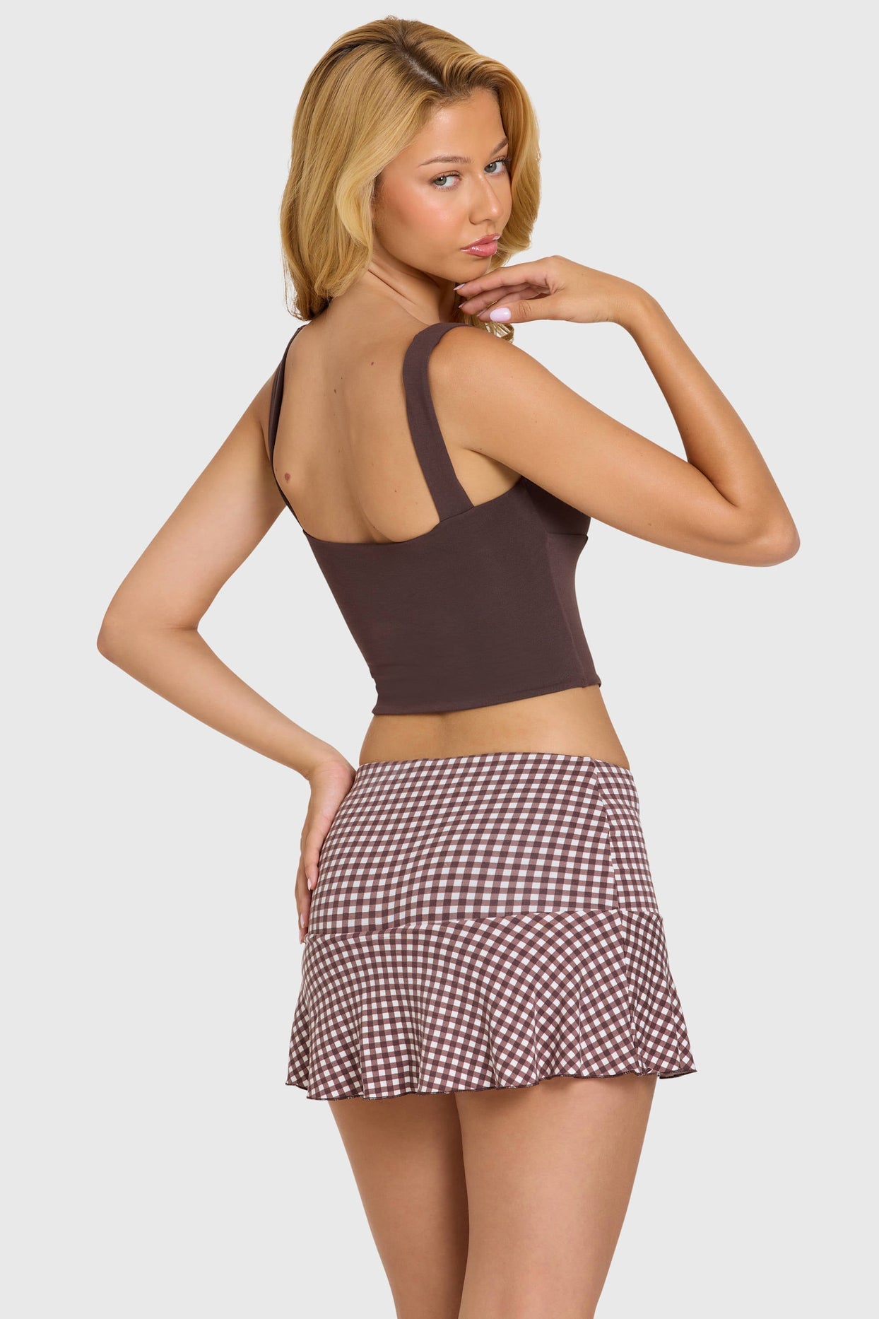 Modal Ruched Bust Top in Chocolate - 3