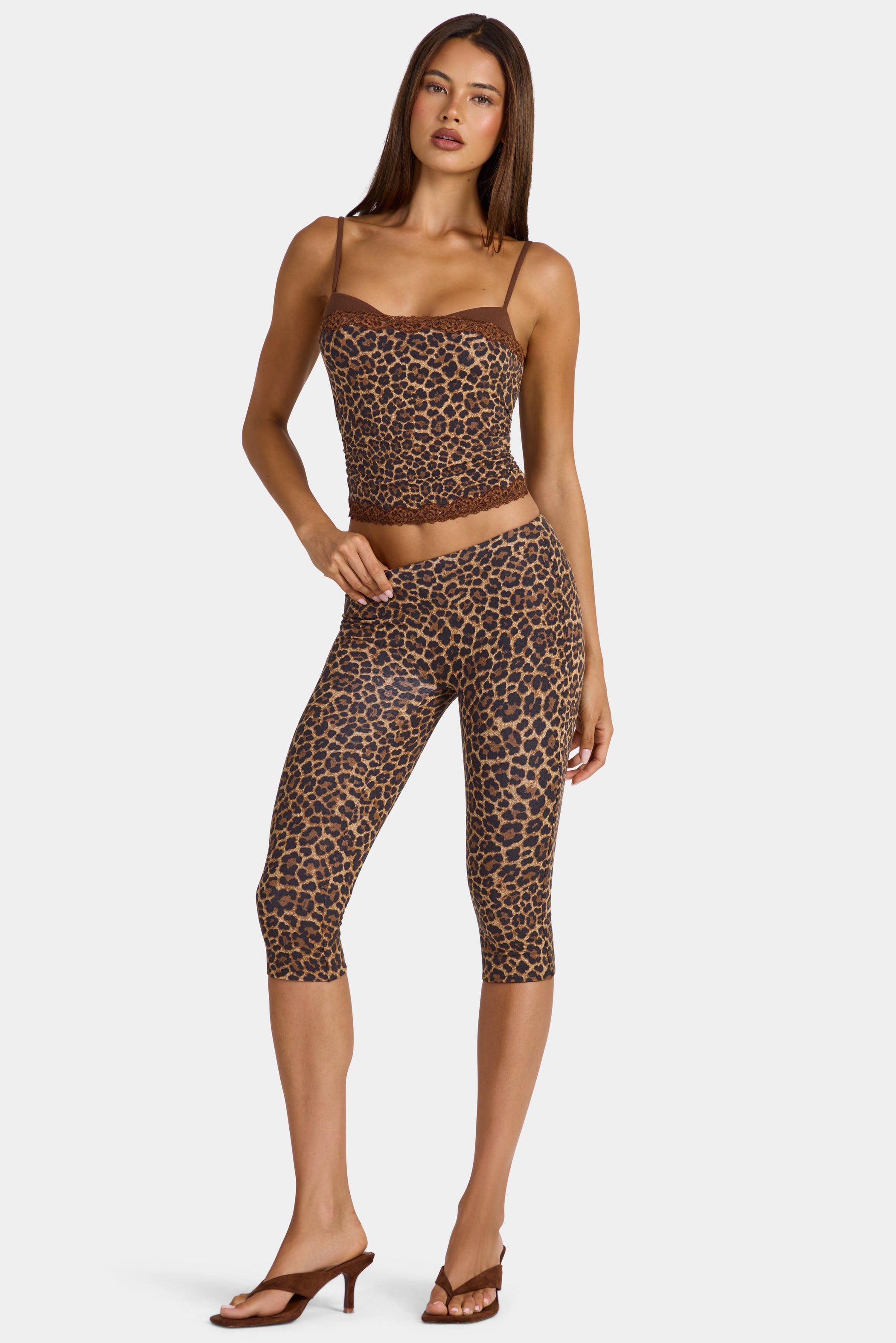 Modal Capri Leggings in Leopard