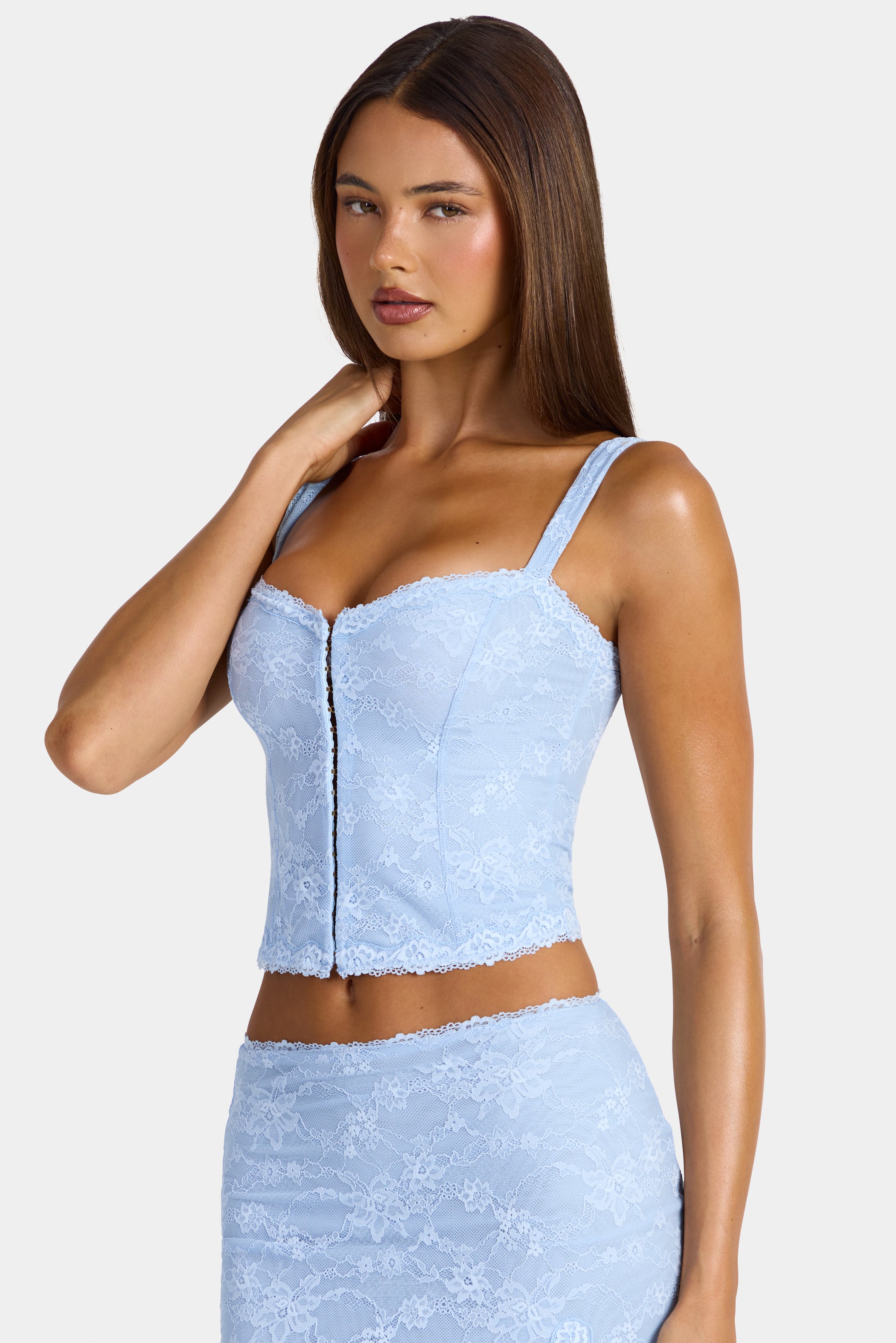 Lace Cami Top in Arctic Blue