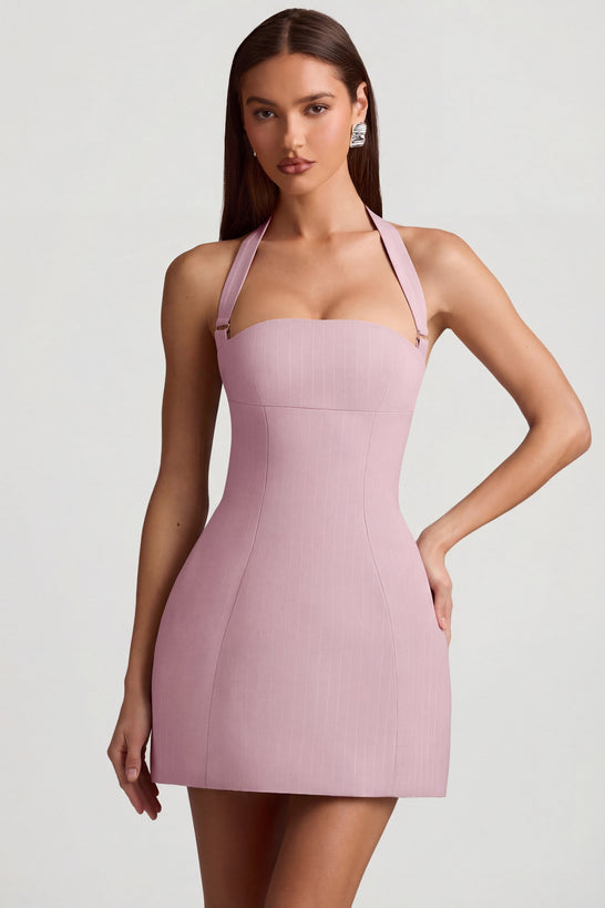 knee length dresses for ladies New Age Halter Neck Pinafore Midi Dress | Disturbia main image 1