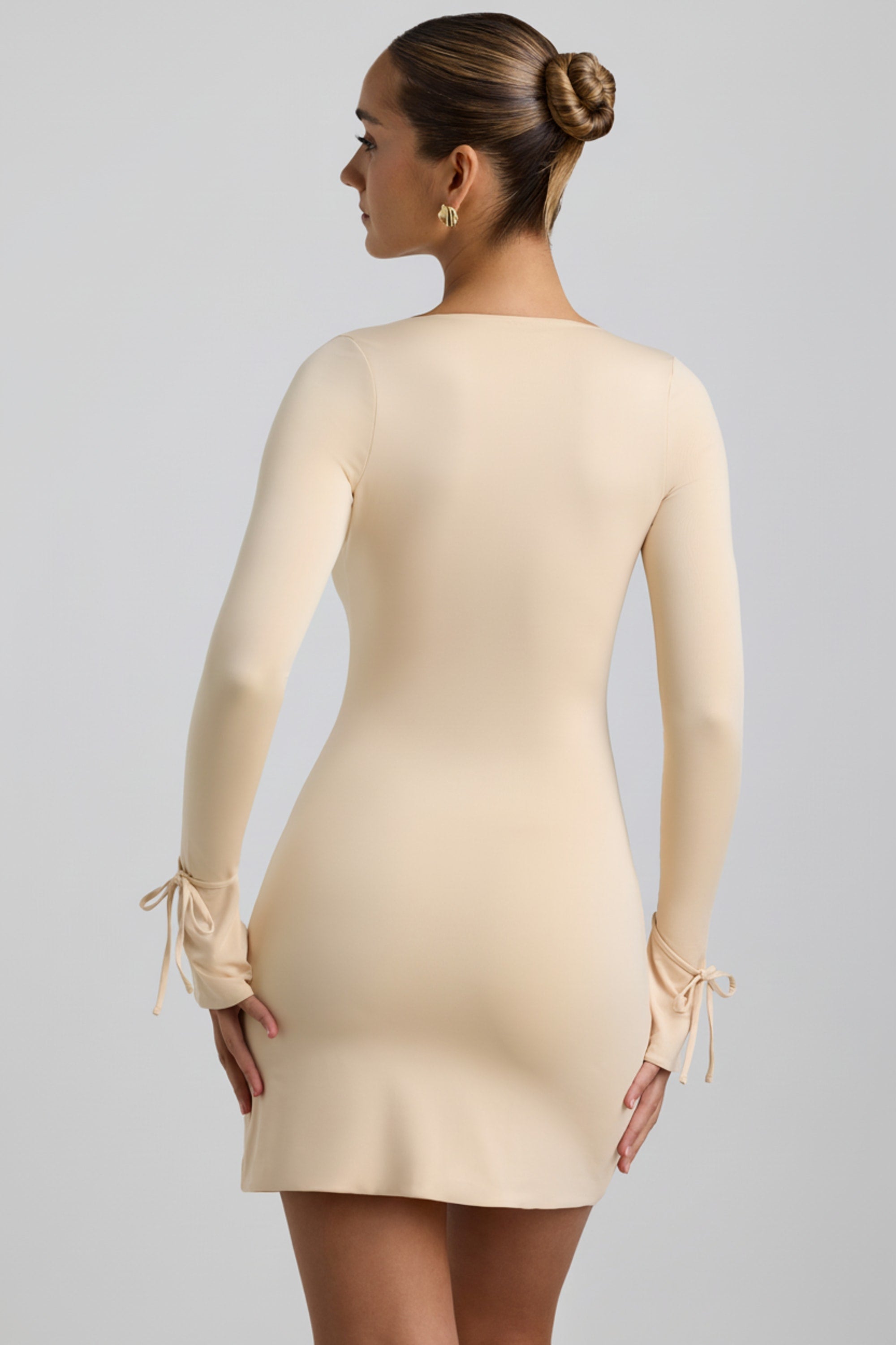 Raelyn Slinky Jersey A-Line Mini Dress in Buttercream