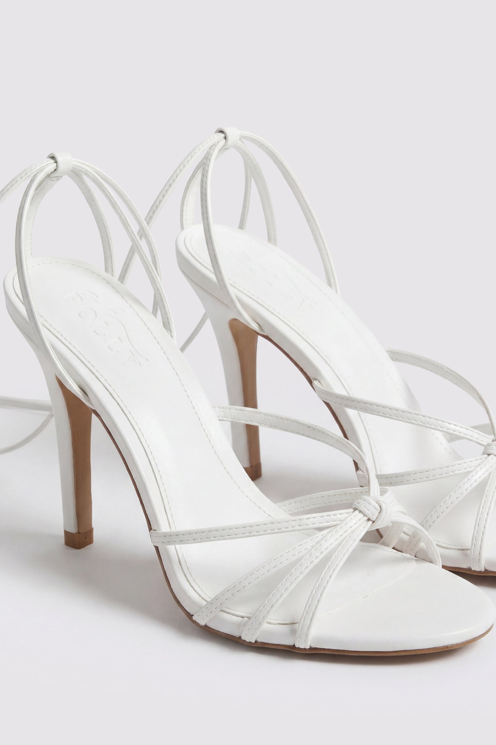Lace-Up Heeled Sandal in White - 2