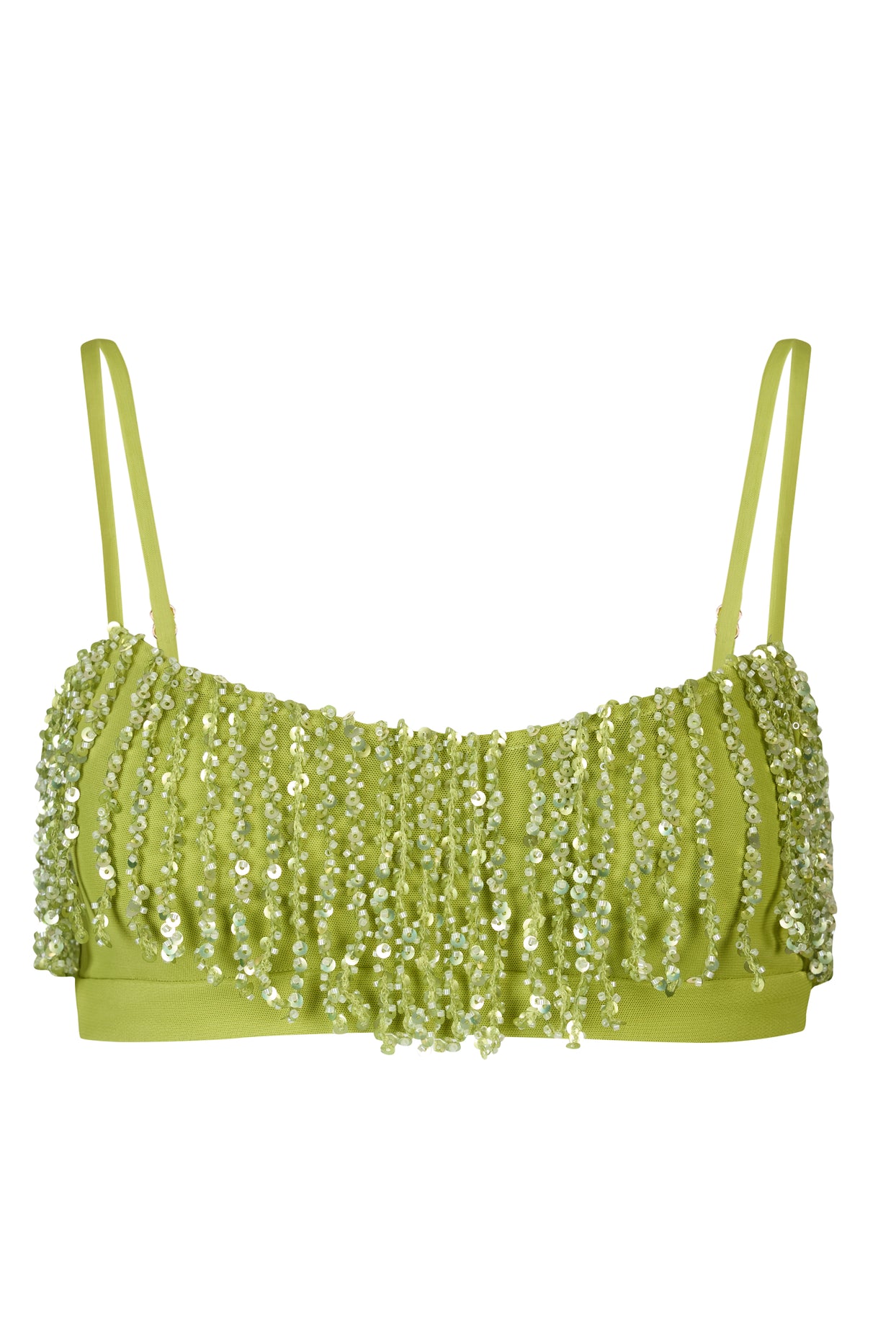 Fringed Bralette in Olive - 4