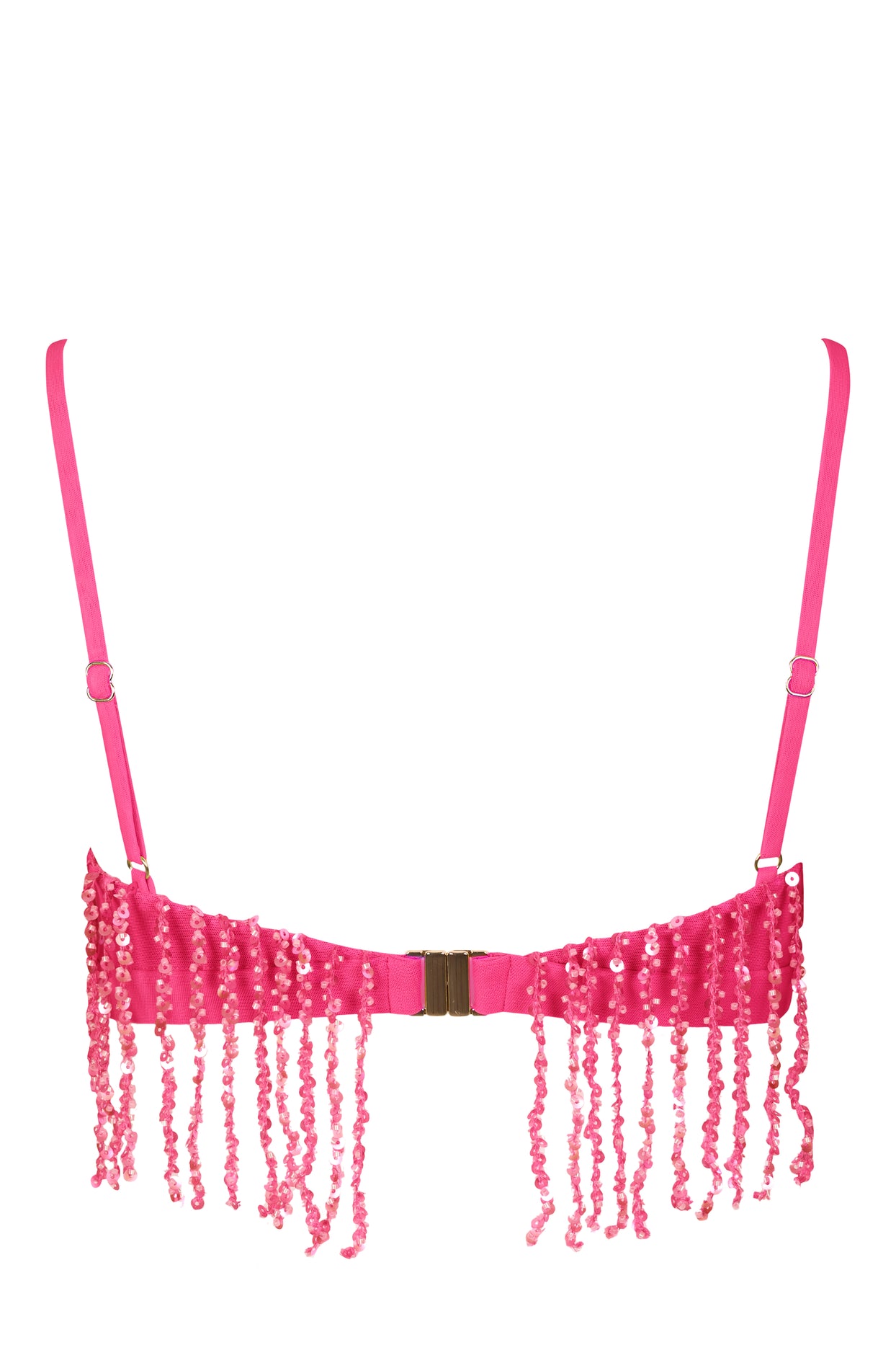 Fringed Bralette in Raspberry - 6