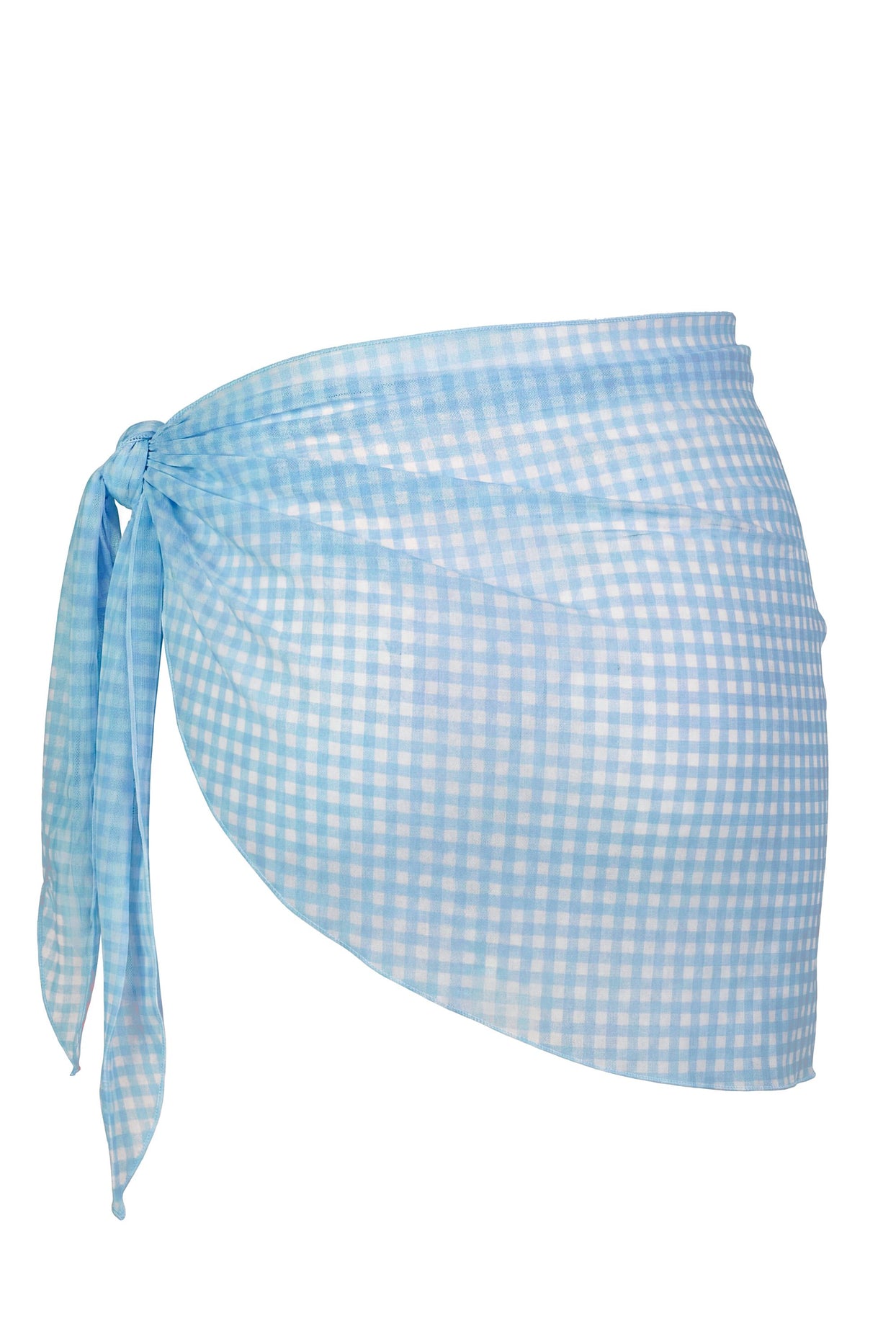 Sarong in Blue Gingham Print - 4