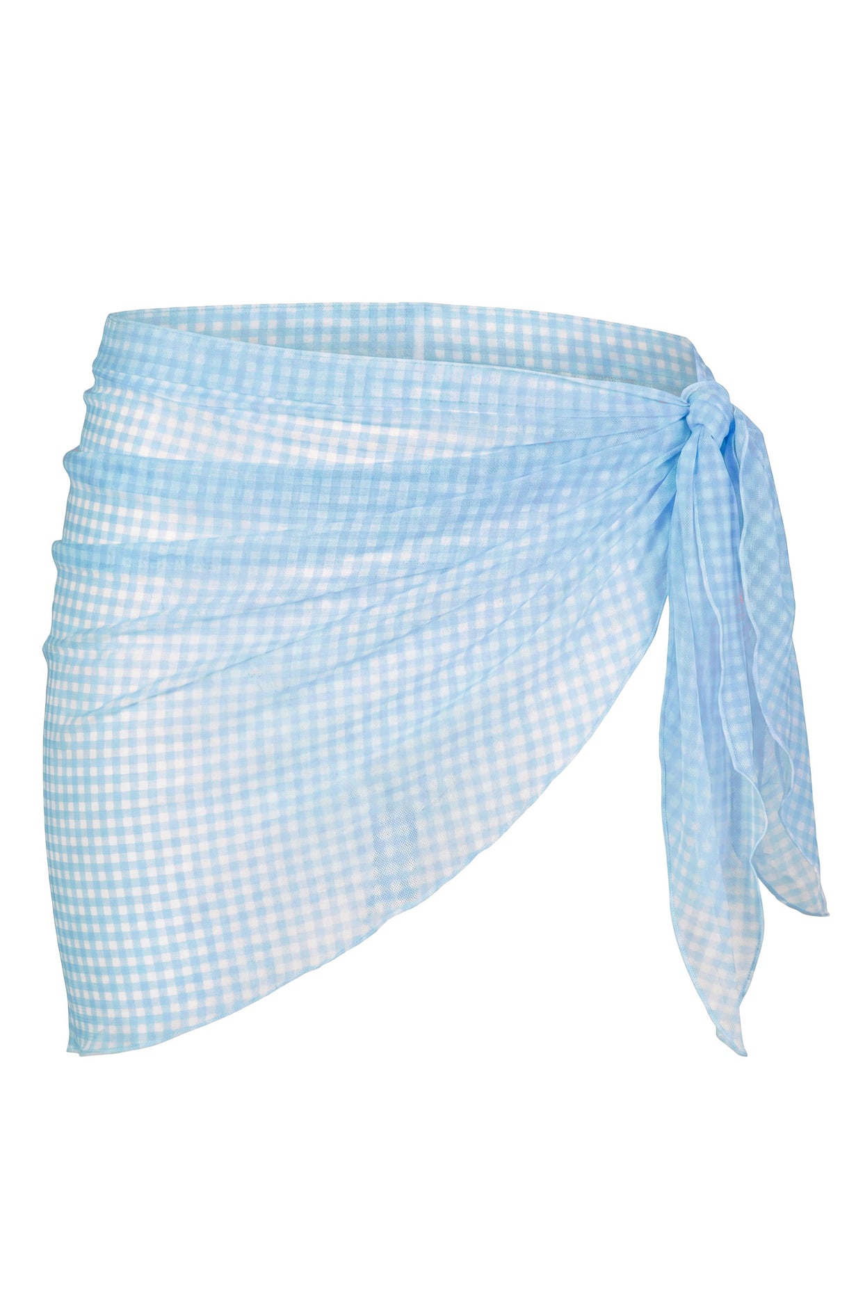 Sarong in Blue Gingham Print - 3