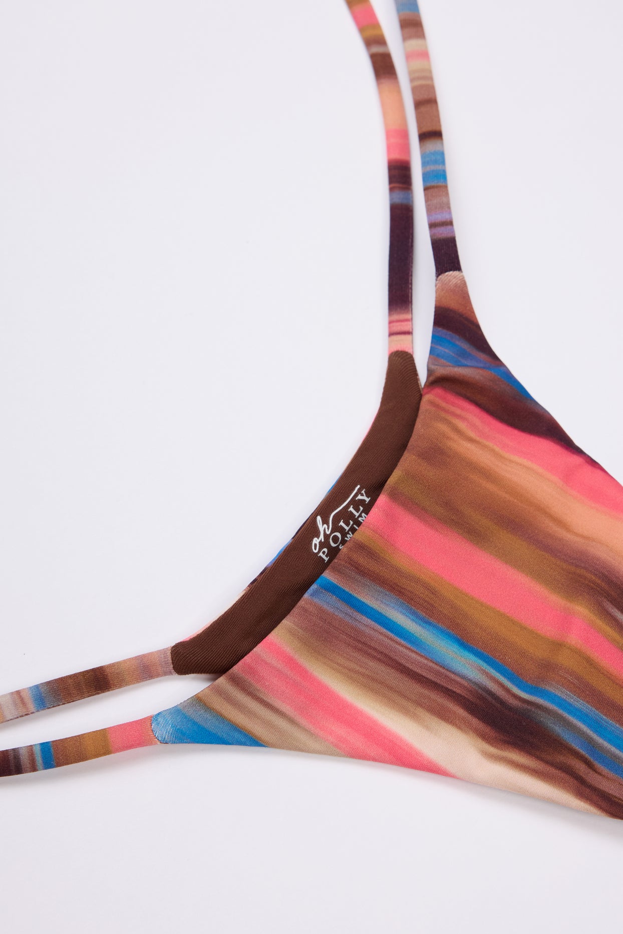 Tie-Side Thong Bikini Bottoms in Abstract Stripe - 6