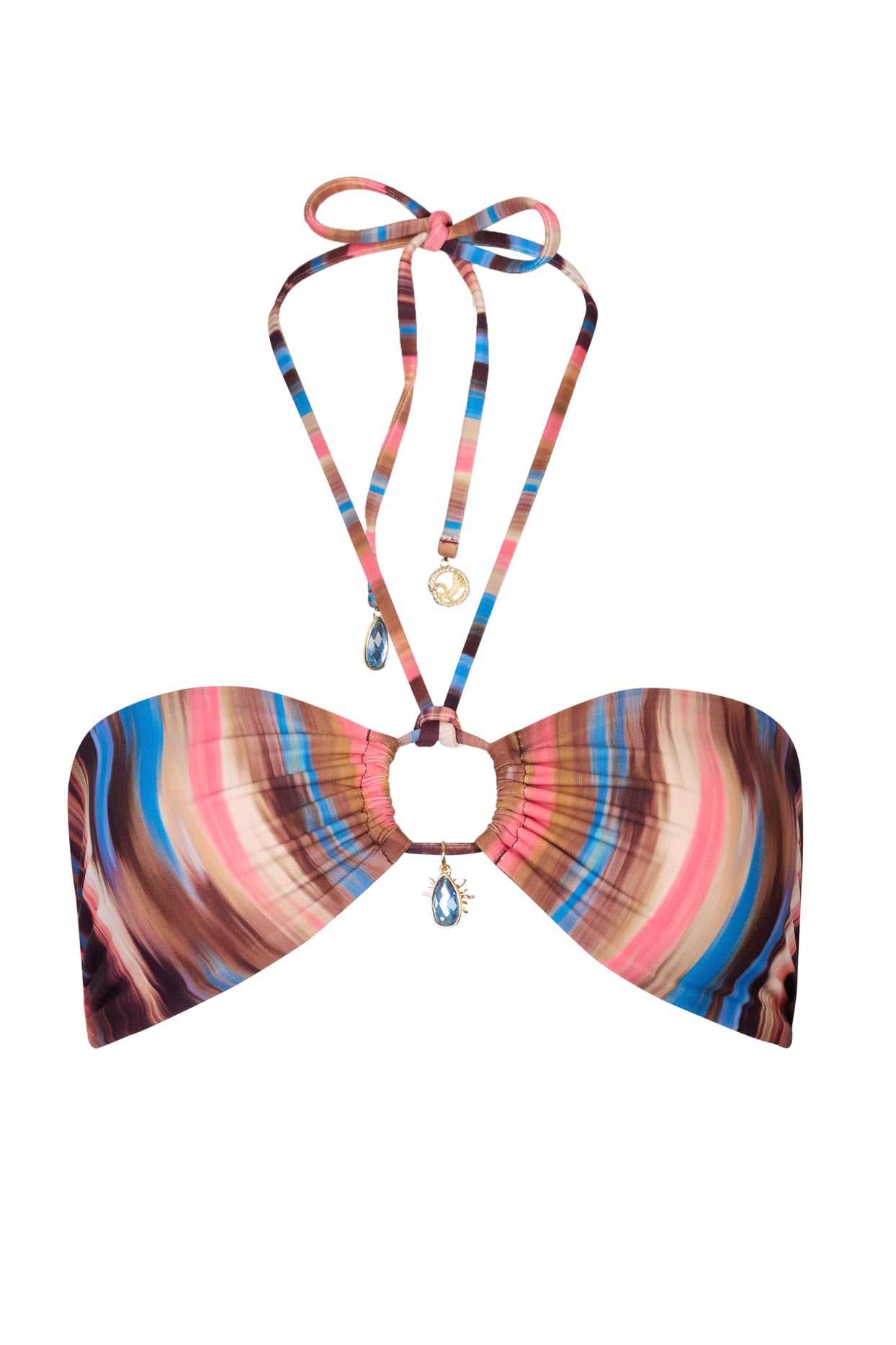 Bandeau Bikini Top in Abstract Stripe - 4