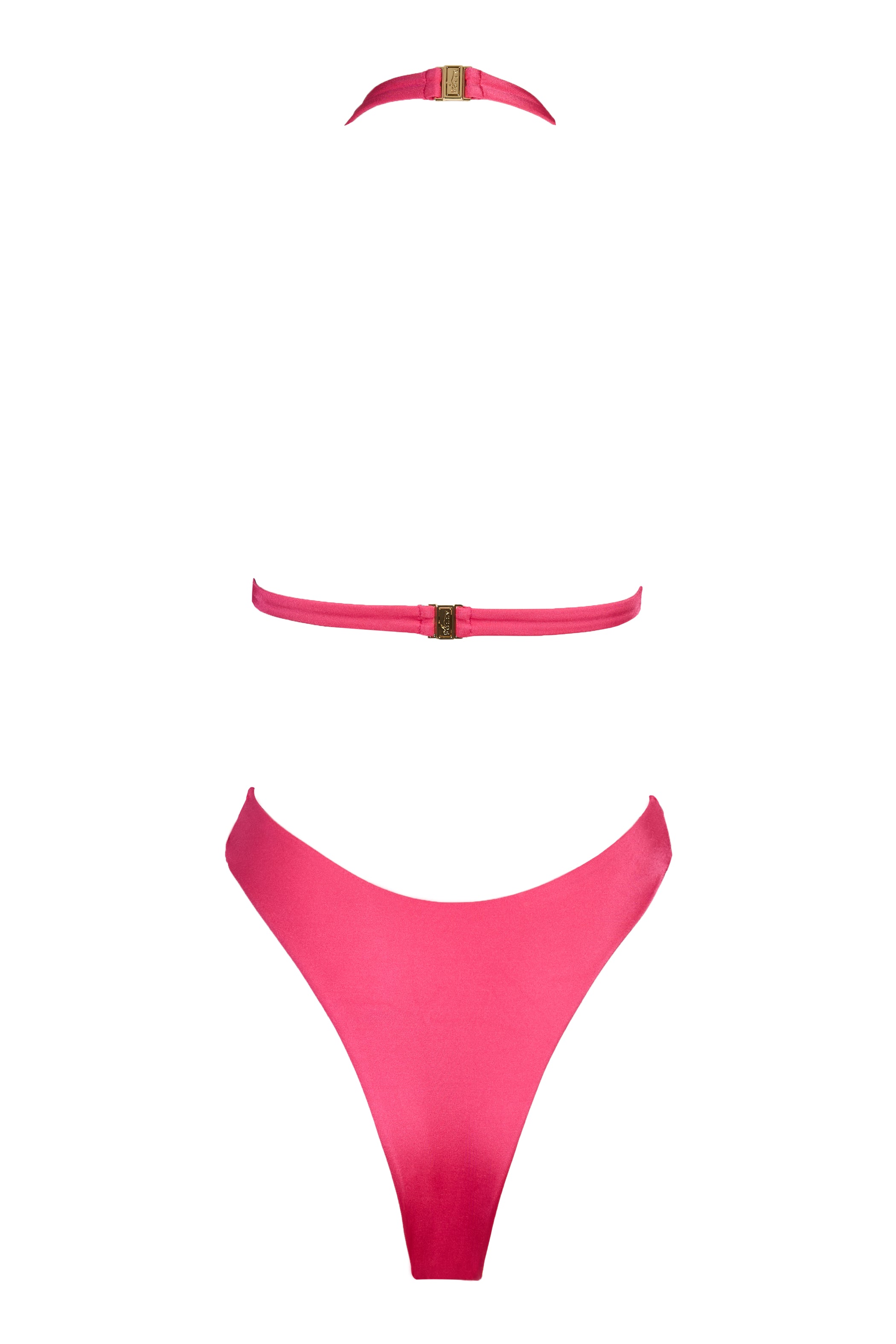 Halterneck Cheeky Swimsuit  in Raspberry