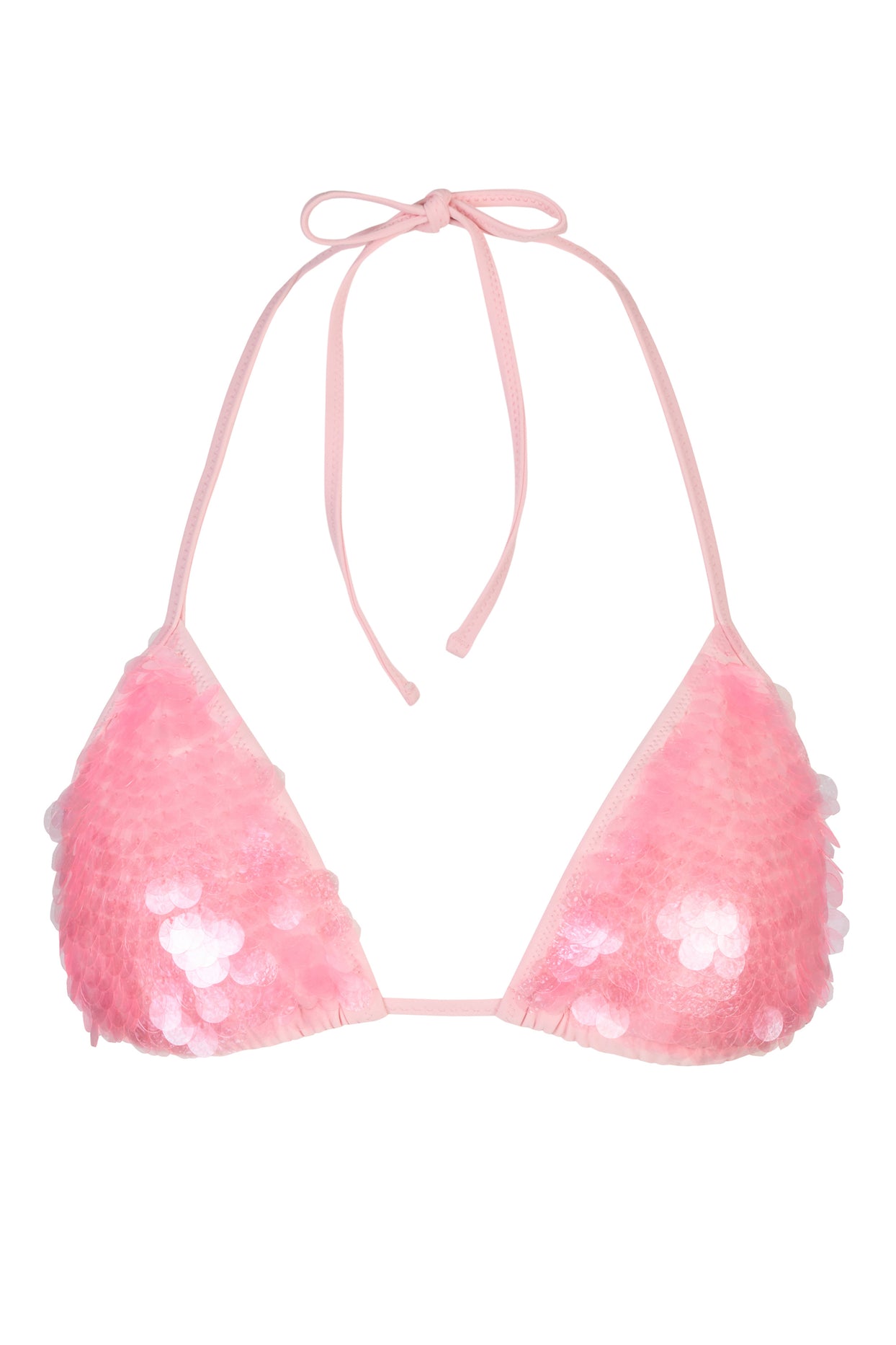Triangle Bikini Top in Baby Pink - 3
