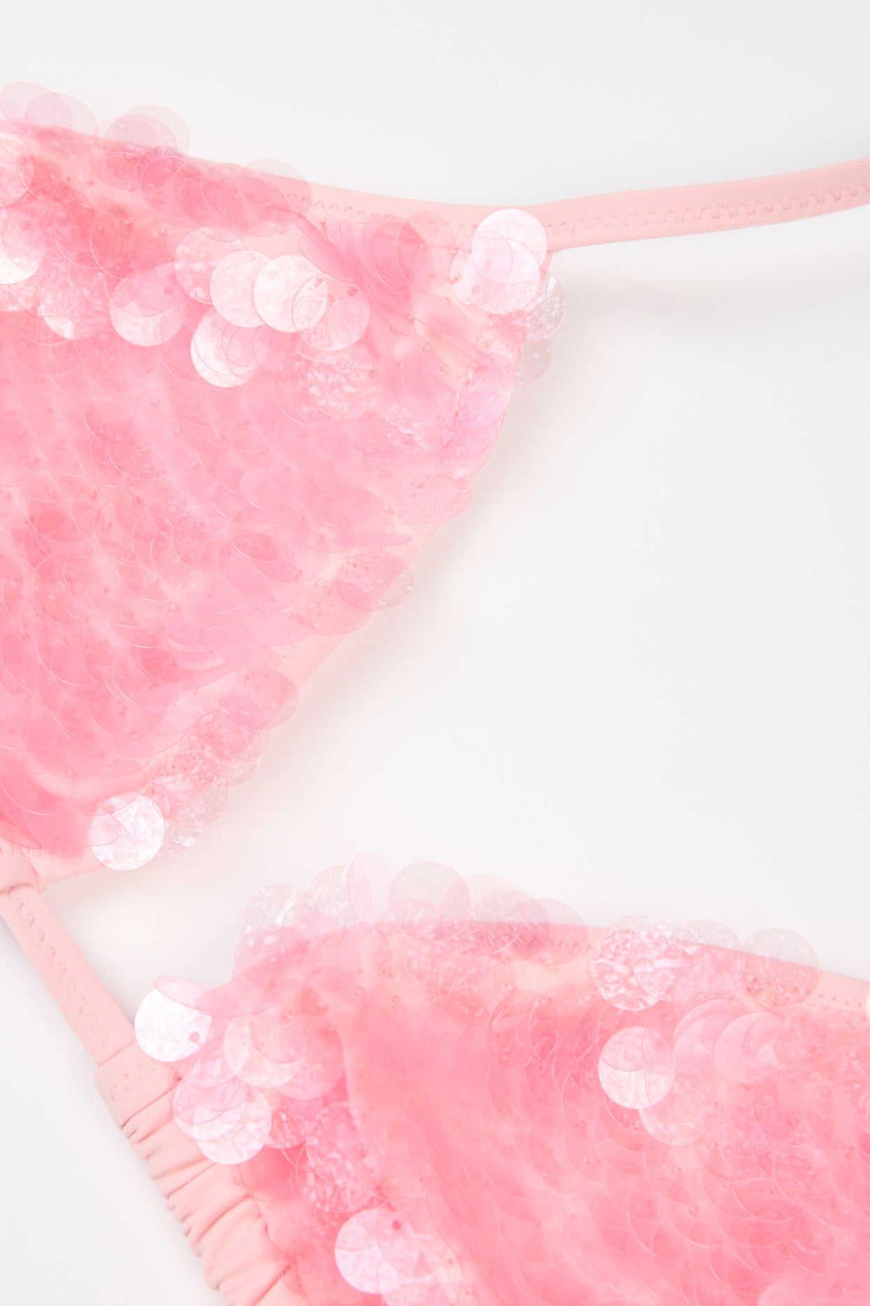 Triangle Bikini Top in Baby Pink - 5
