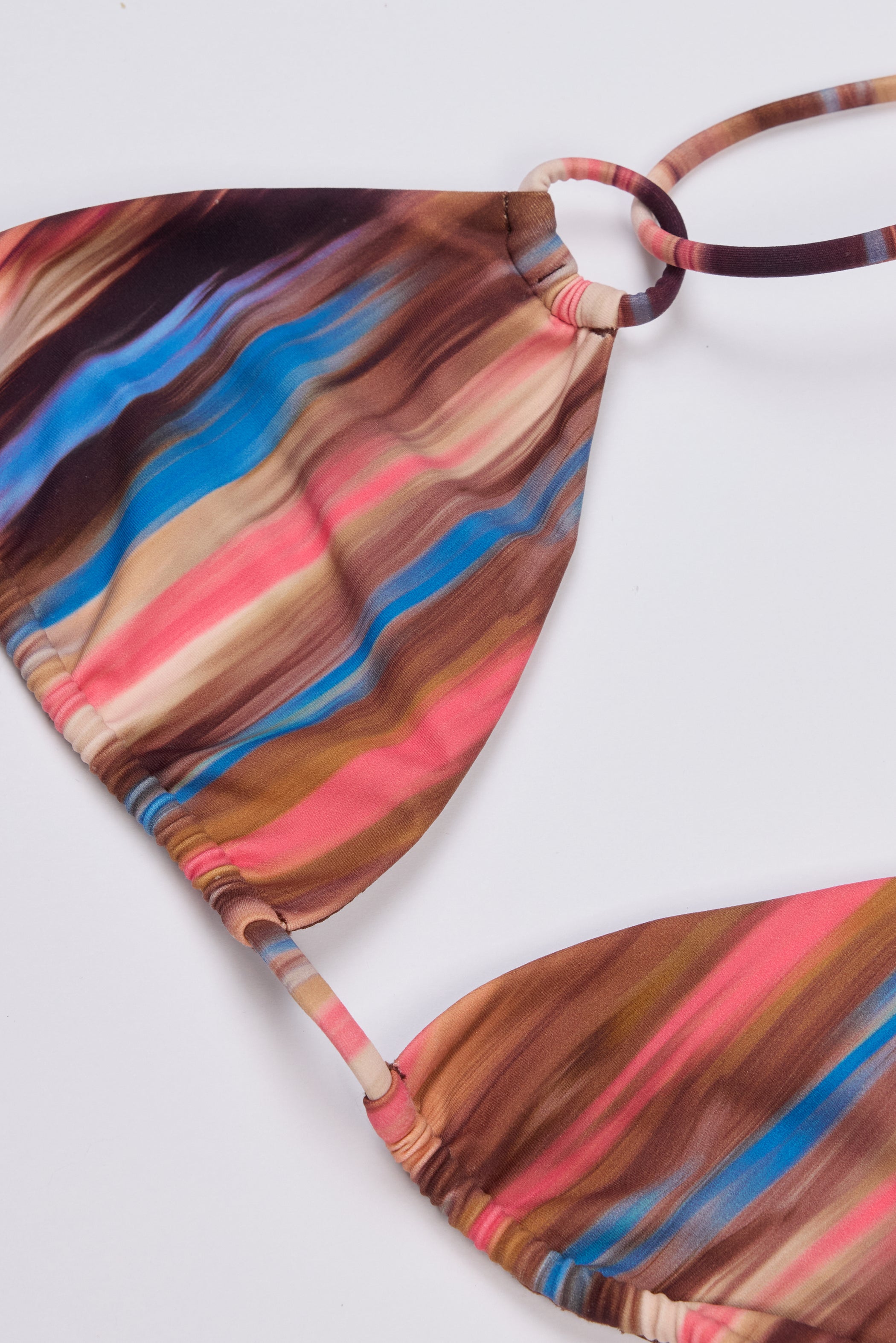 Triangle Bikini Top in Abstract Stripe