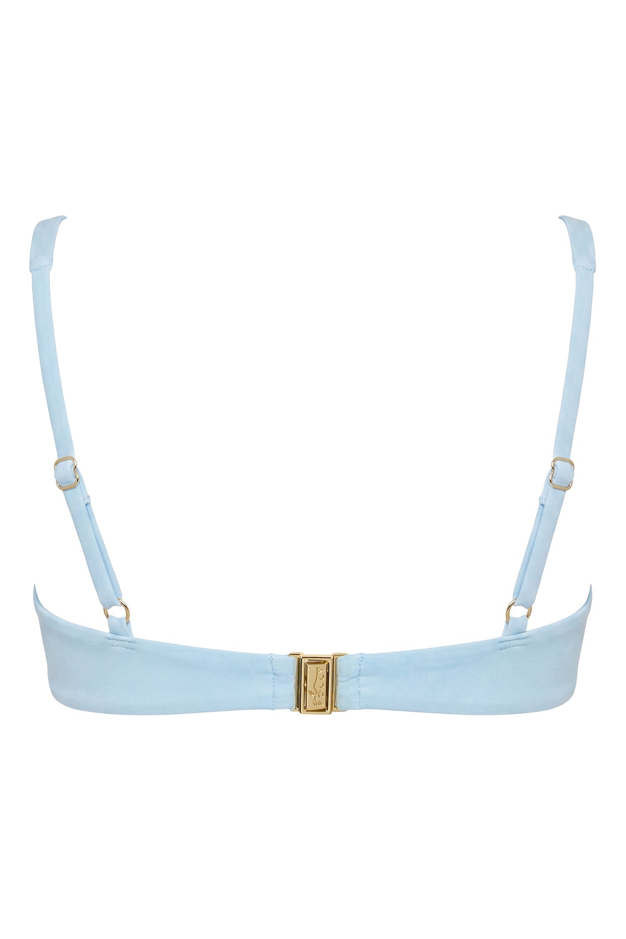 Underwired Bikini Top in Blue Gingham Print - 4