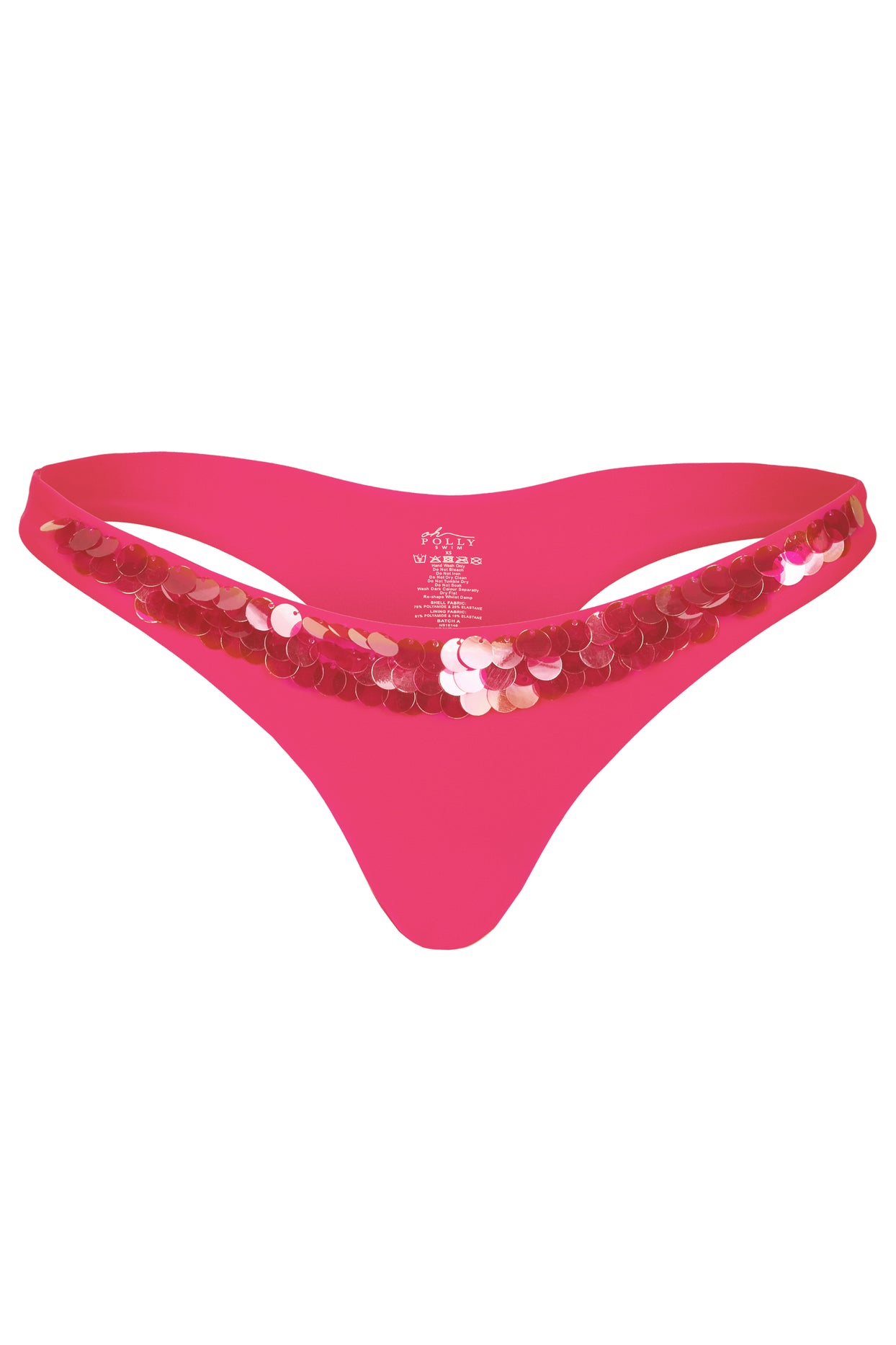 Thong Bikini Bottoms in Raspberry - 4