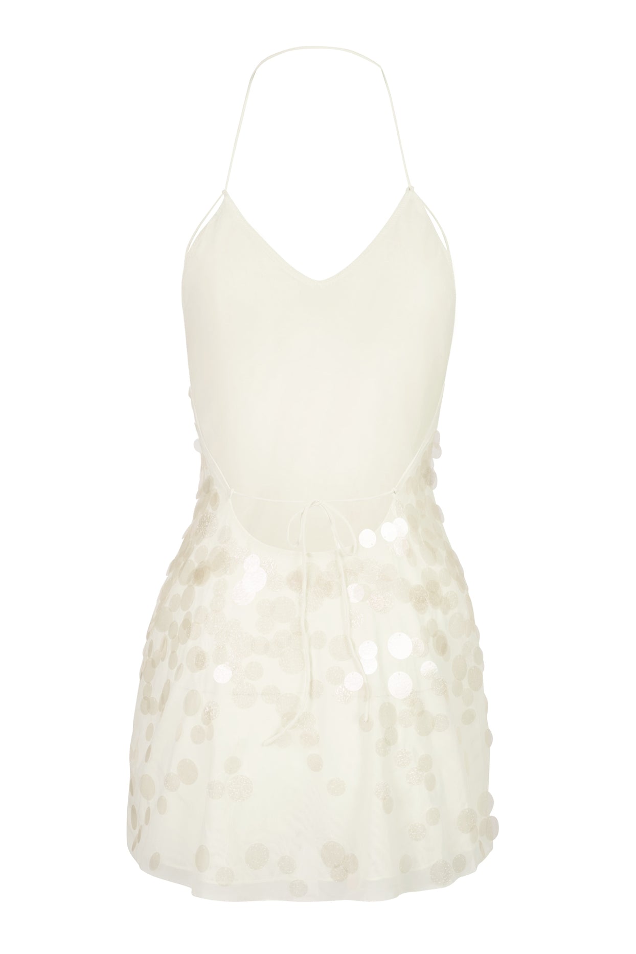 Embellished Mini Dress in Pearl - 6