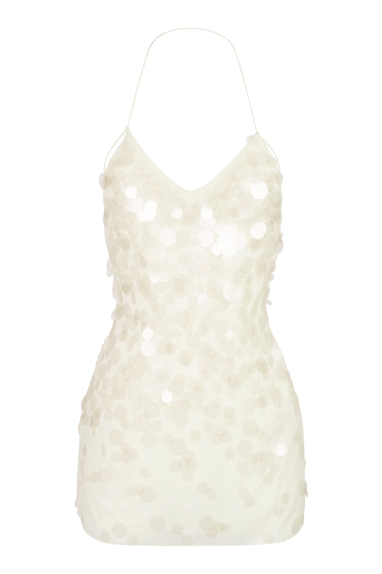 Embellished Mini Dress in Pearl - 5