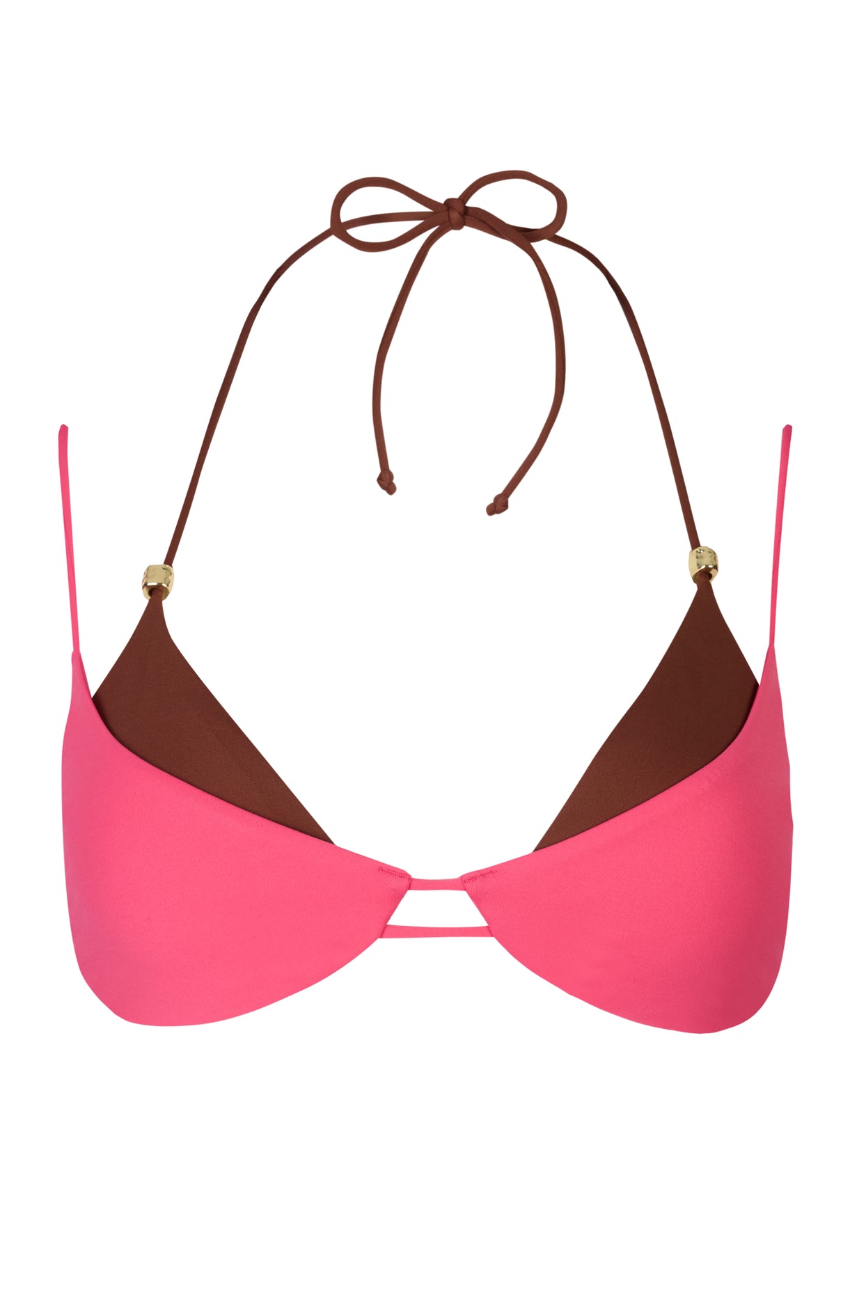 Layered Bikini Top in Pink Contrast - 4