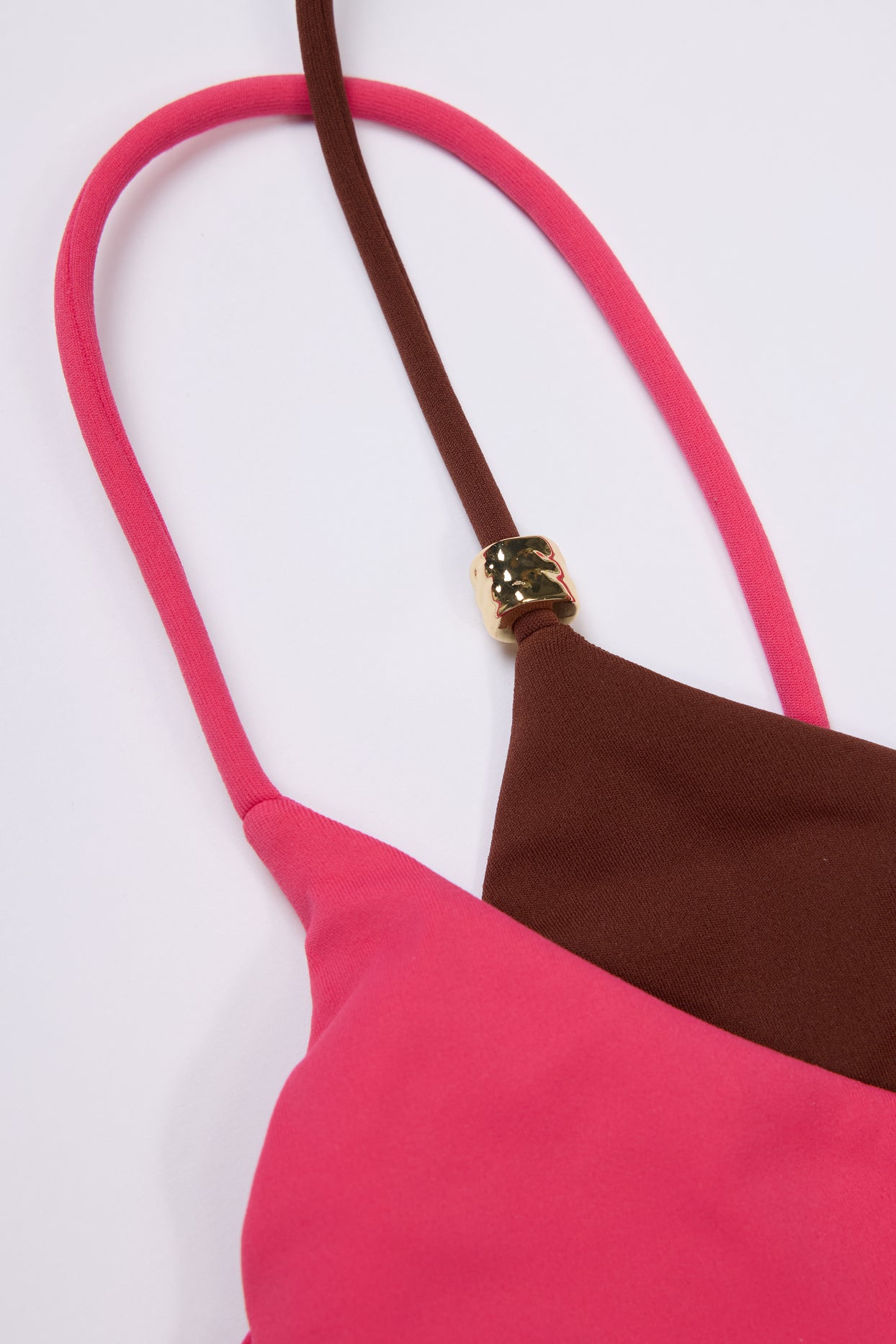 Layered Bikini Top in Pink Contrast - 6