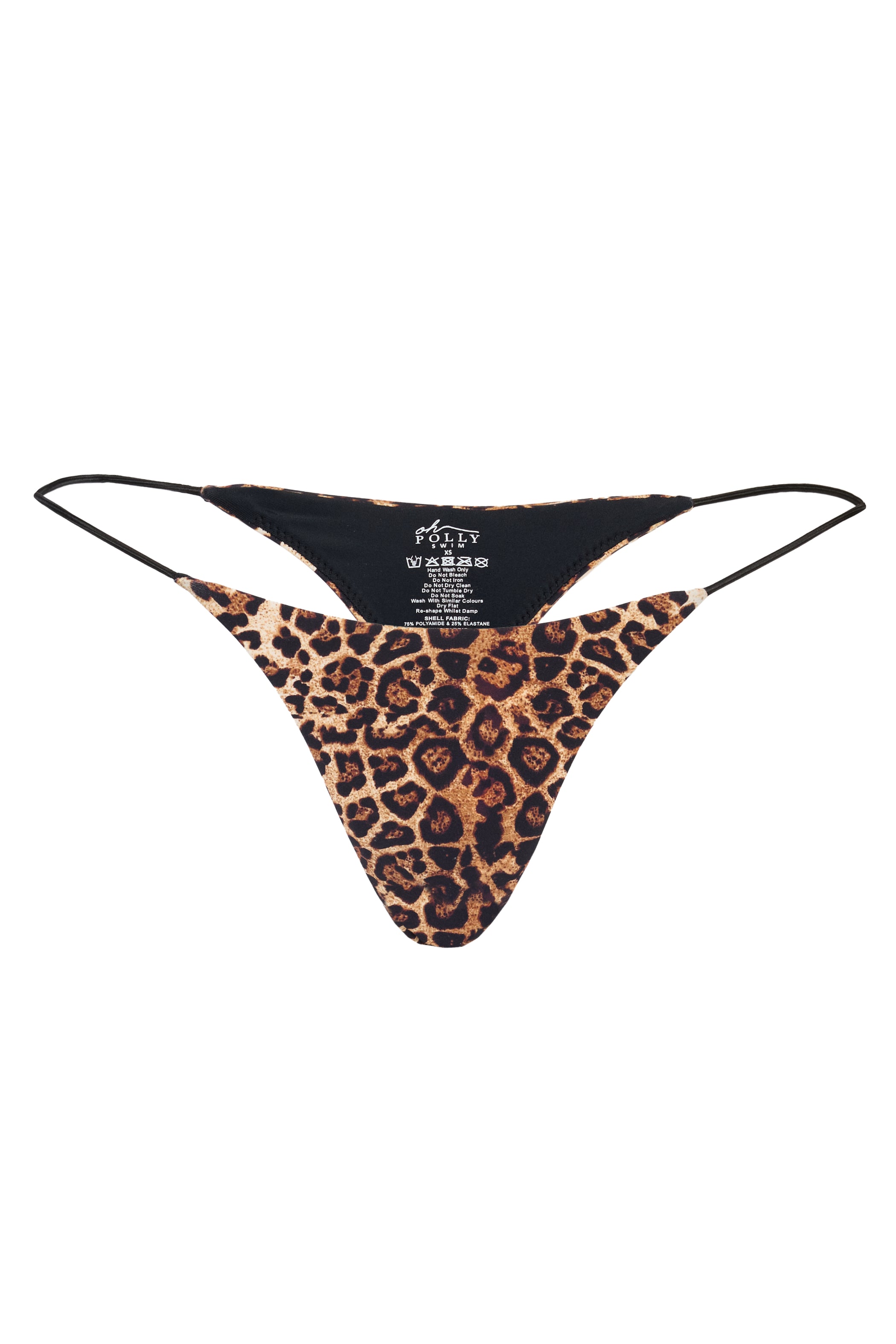 Thong Bikini Bottoms in Leopard Print
