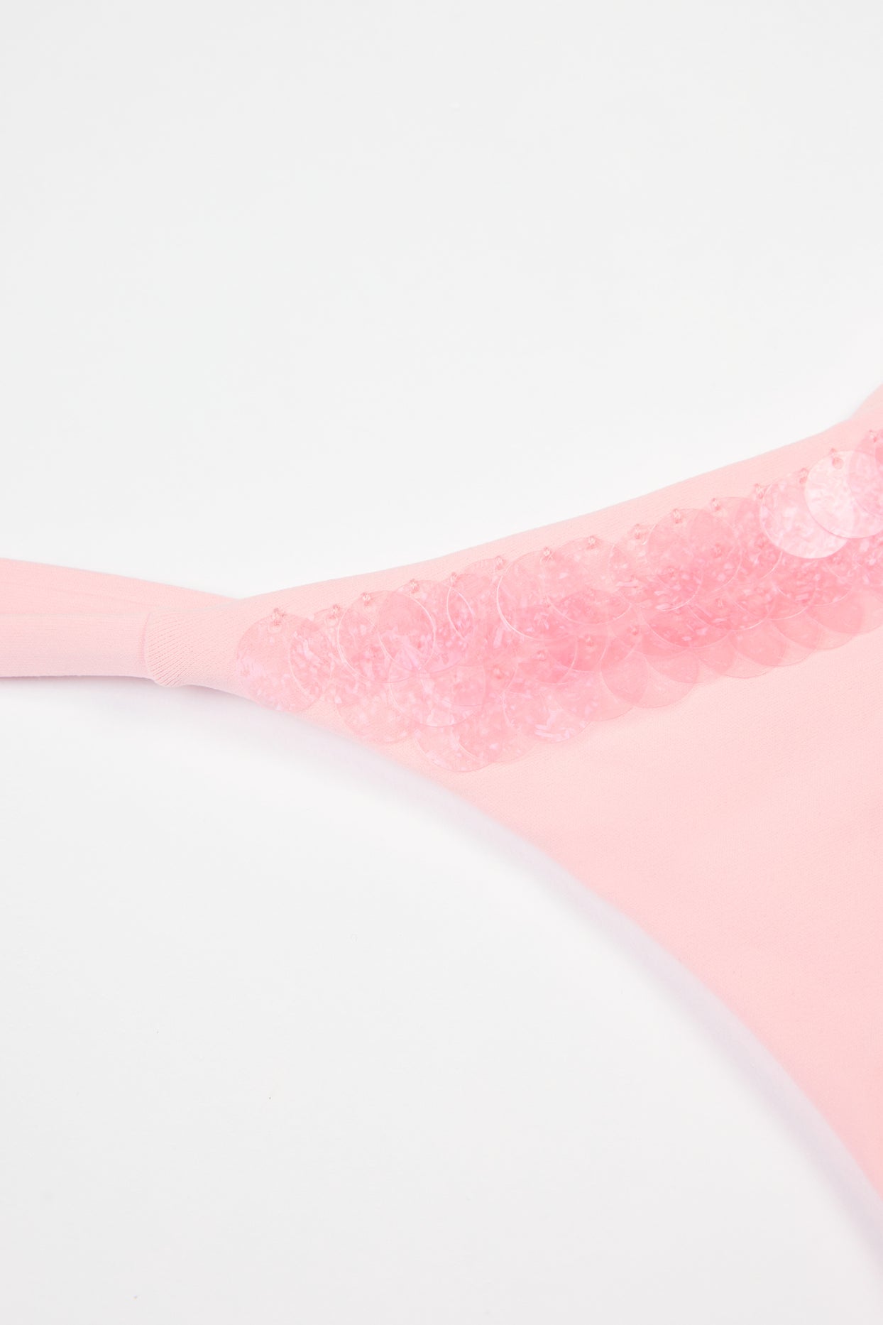 Side-Tie Thong Bikini Bottoms  in Baby Pink - 5