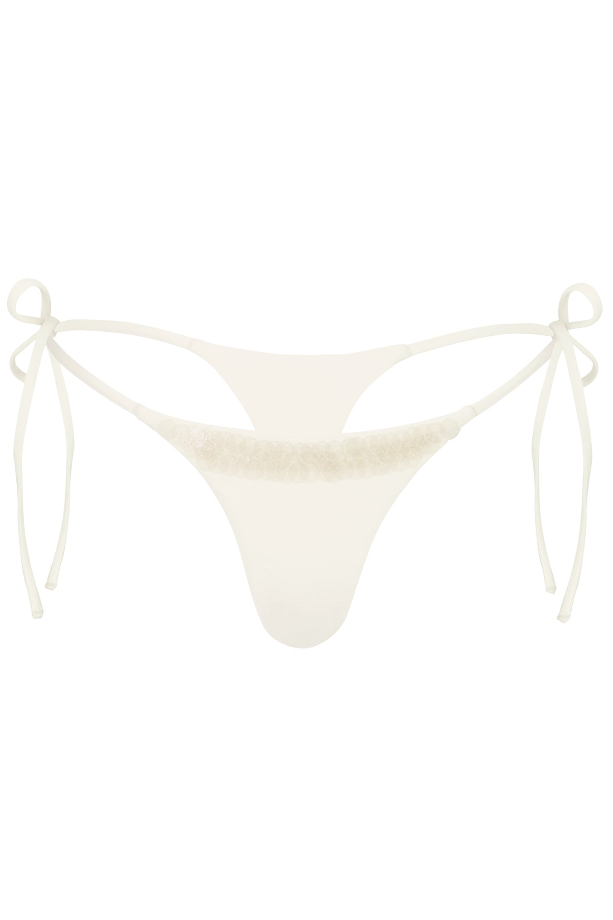 Side-Tie Thong Bikini Bottoms  in Pearl - 3