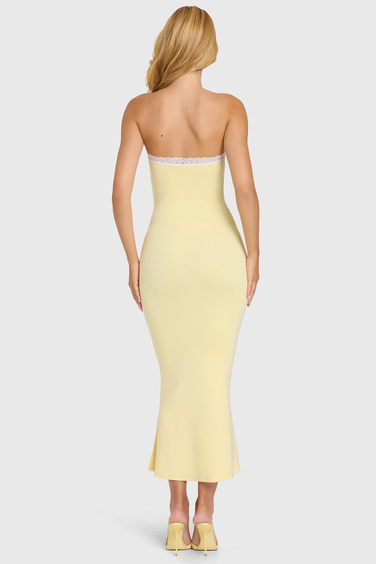 Modal Lace-Trim Midaxi Dress in Butter - 6