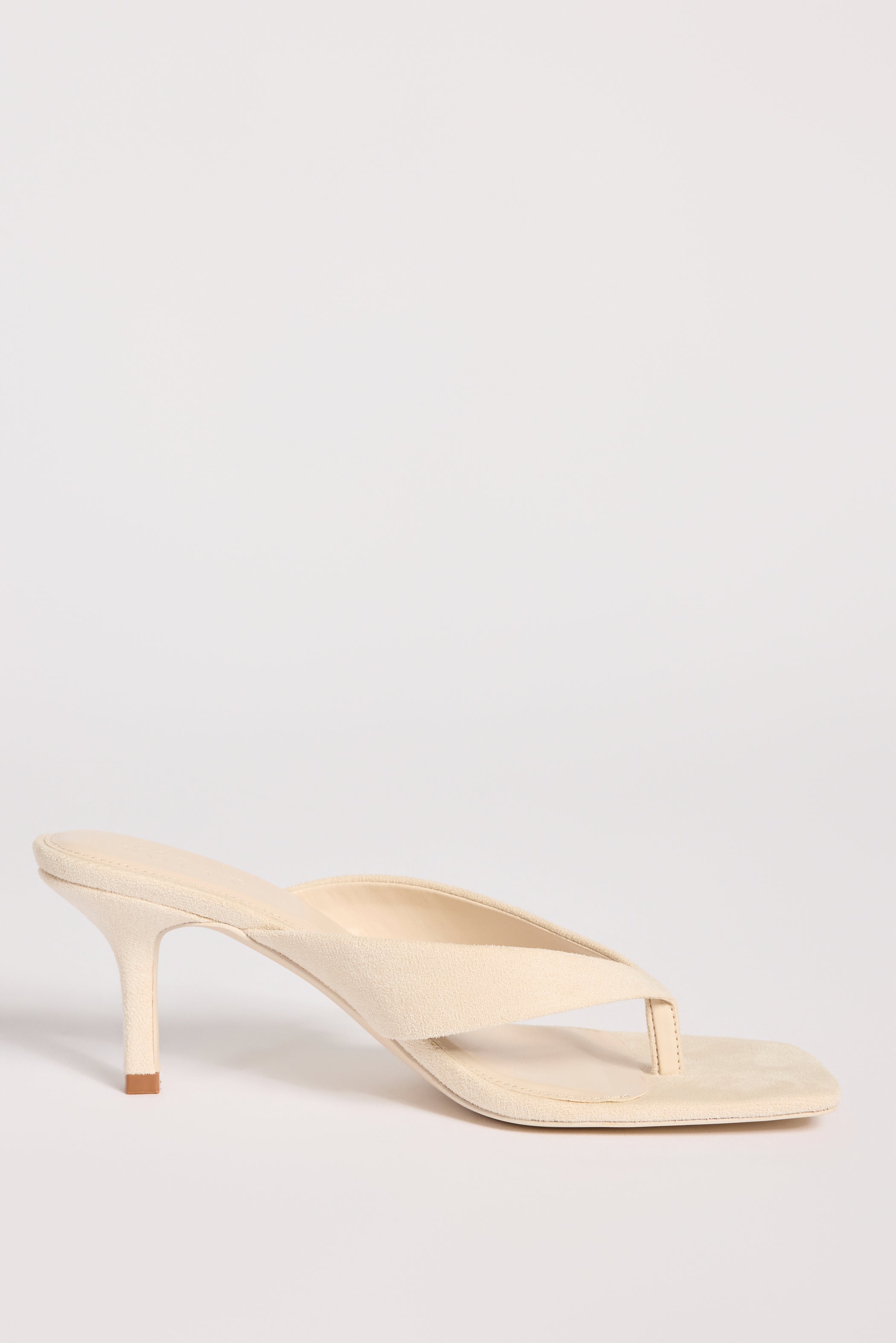 Heeled Thong Sandals  in Oat