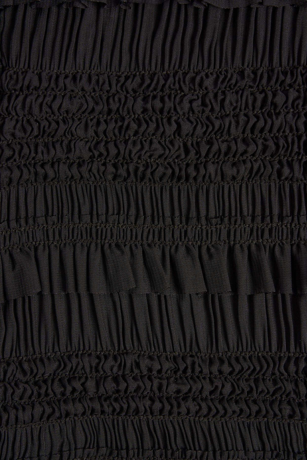 Ruffled Mid-Rise Shorts in Black