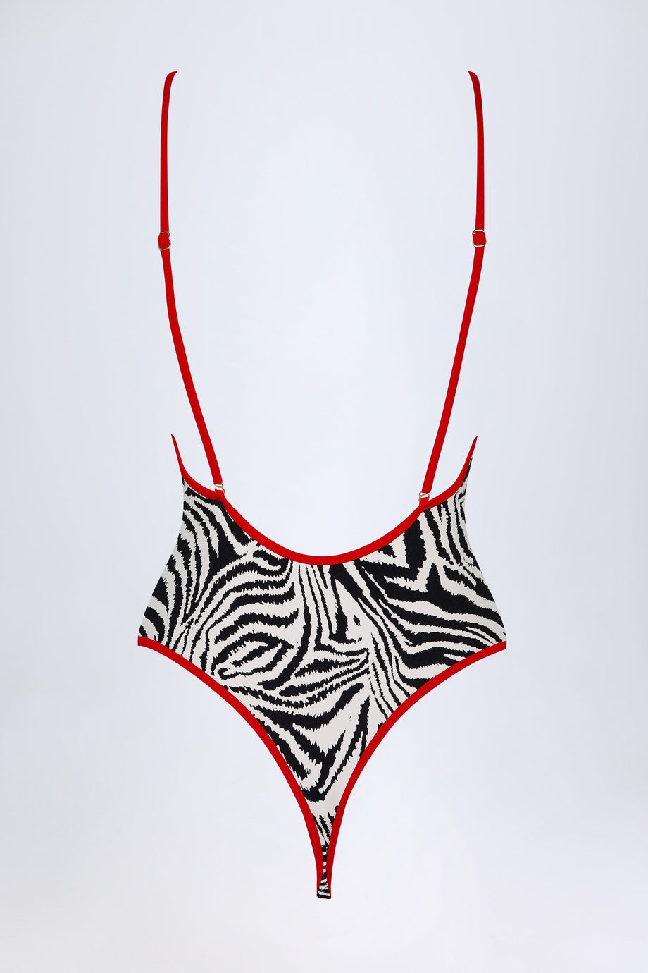 Cross-Back Swimsuit in Zebra Print