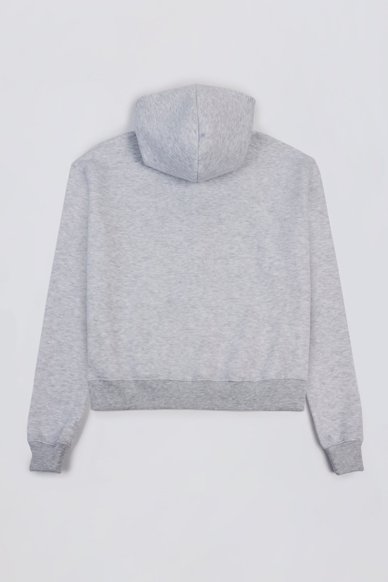 Oversized Appliqué Hoodie in Grey Marl