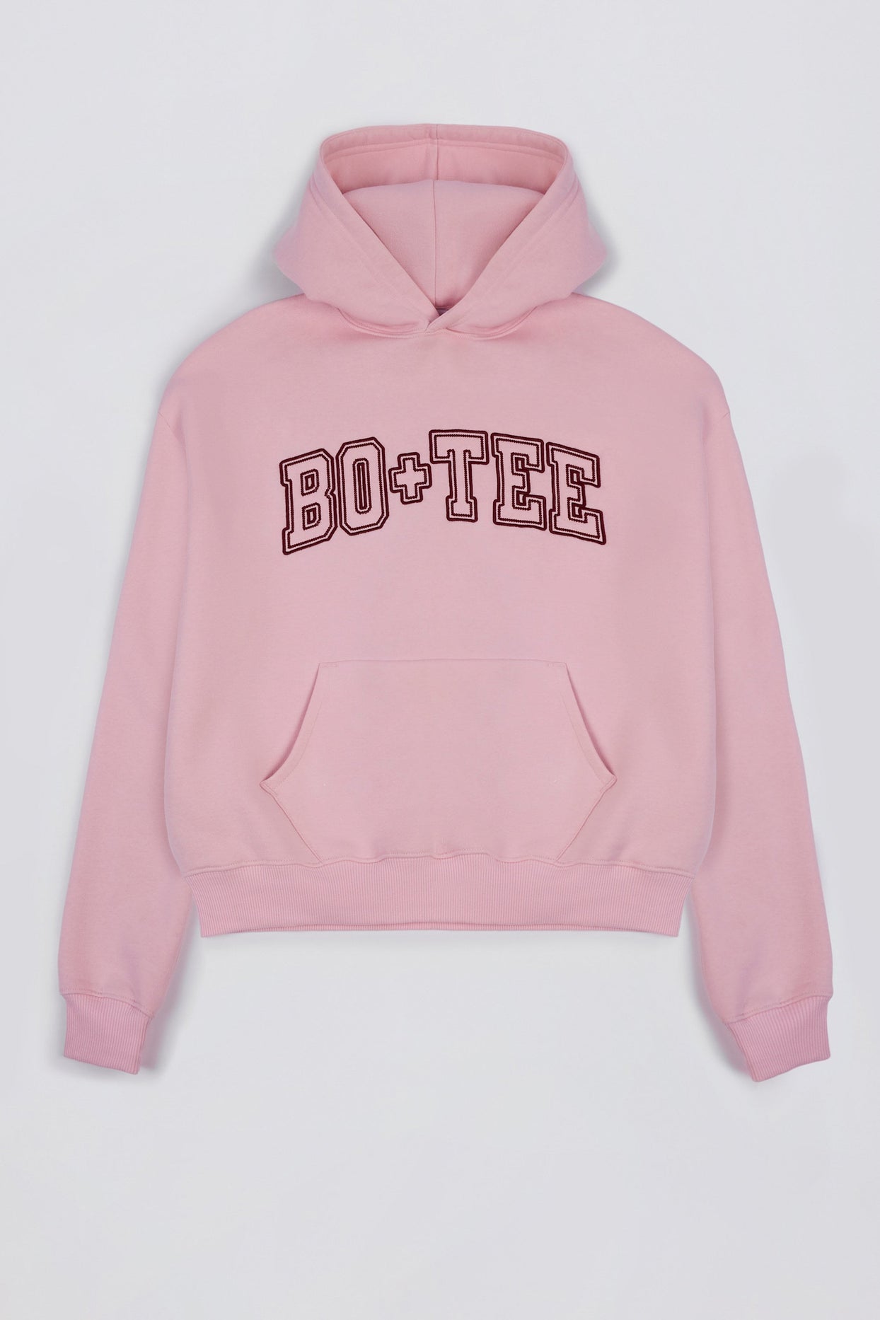 Oversized Appliqué Hoodie in Powder Pink