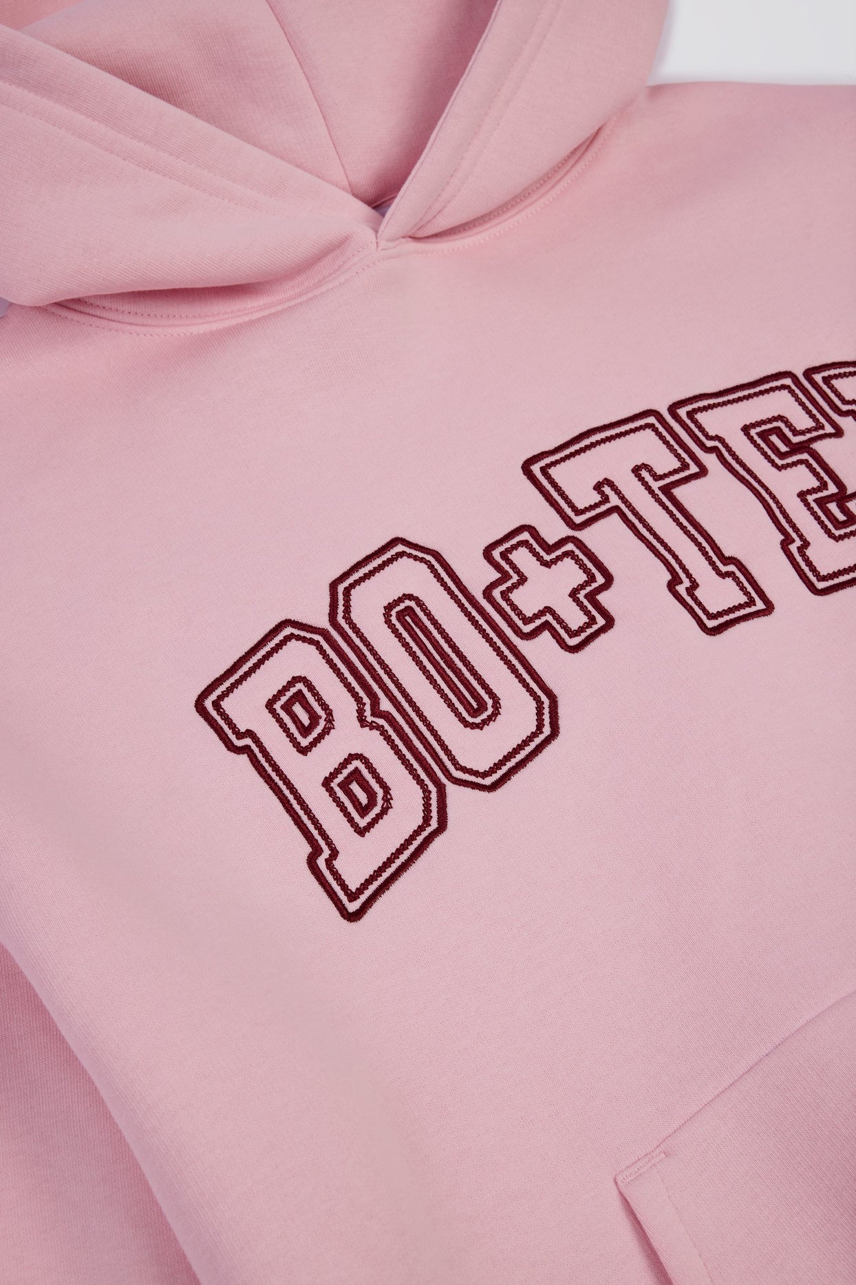 Oversized Appliqué Hoodie in Powder Pink