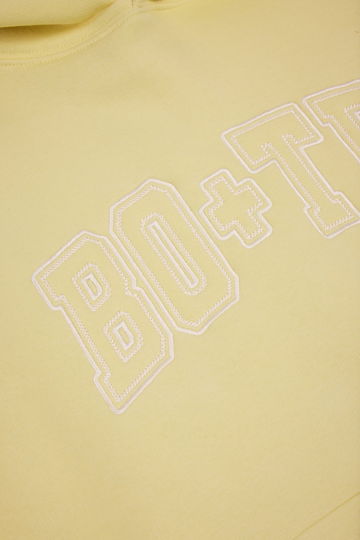 Oversized Appliqué Hoodie in Soft Yellow